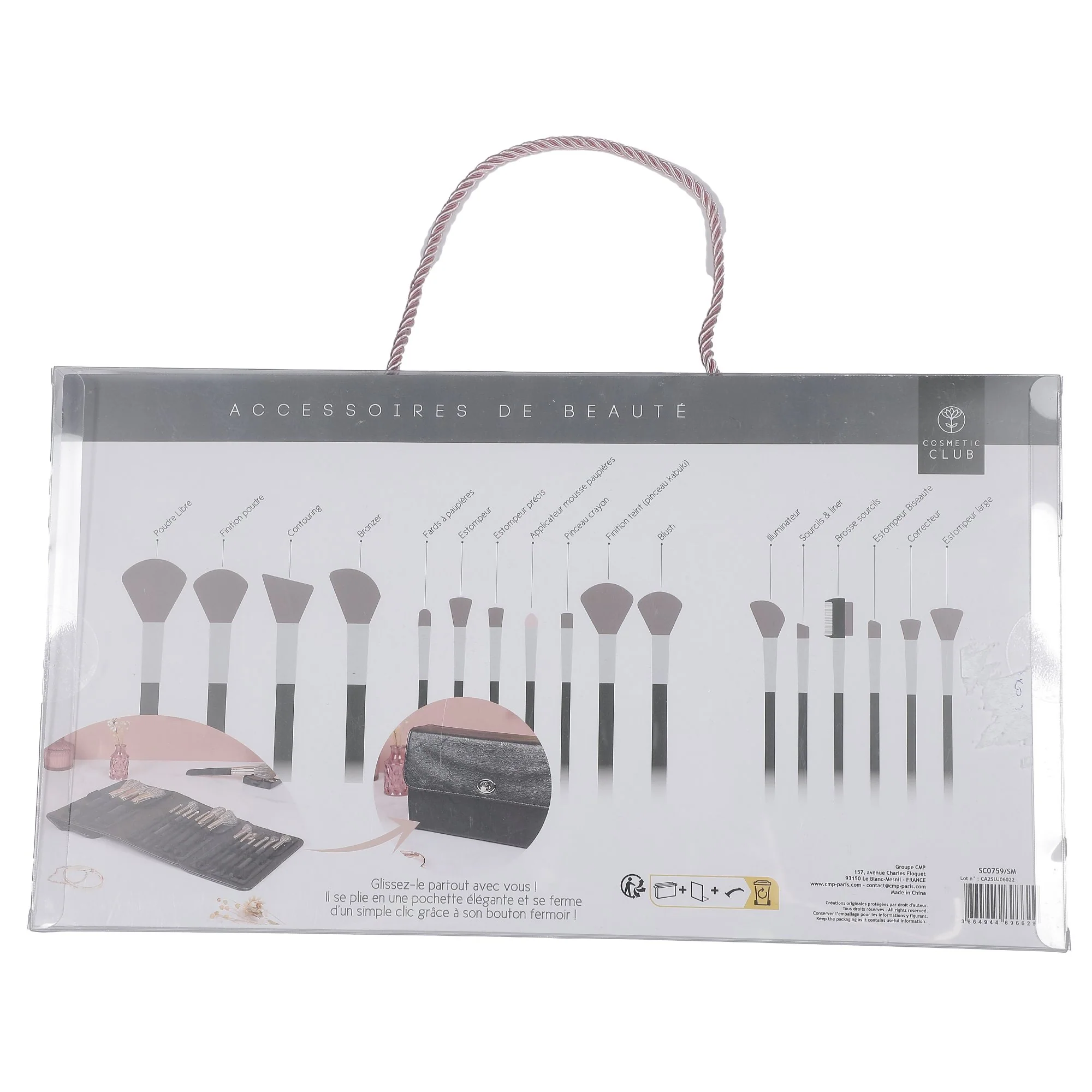 Coffret 18 pinceaux de maquillage et pochette - Image 4