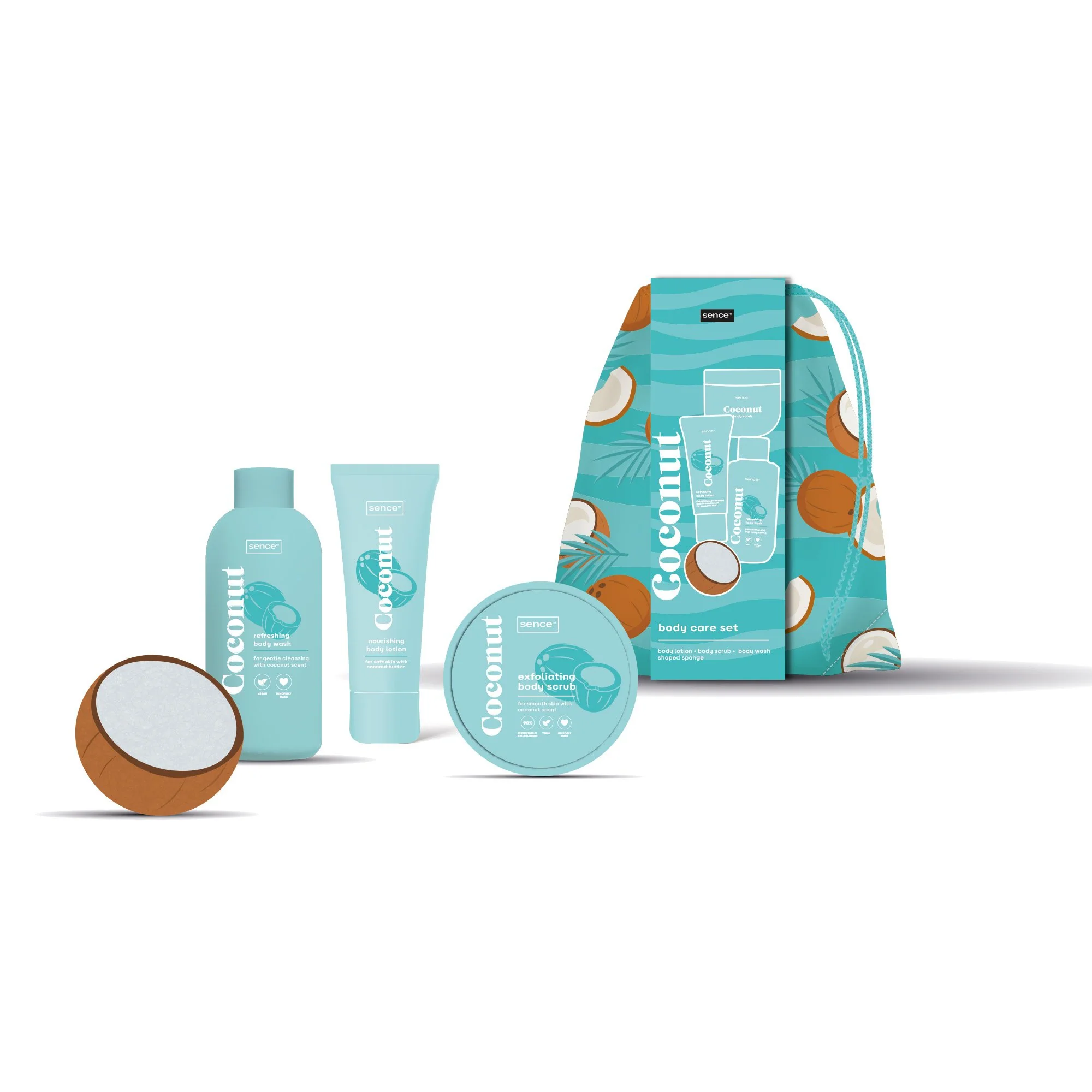Coffret 5 pièces noix de coco