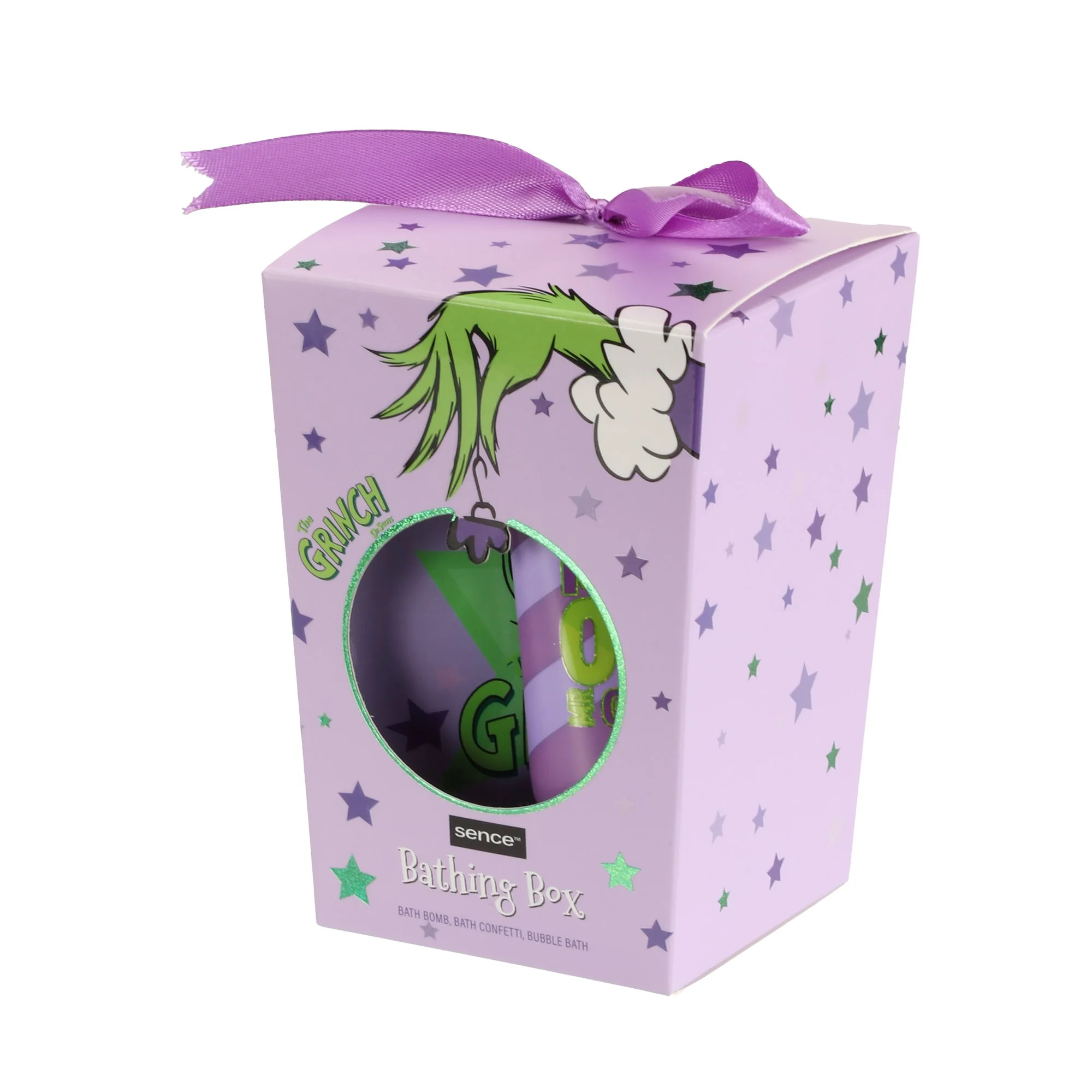 Coffret (Bain moussant, Confettis, Bombe de bain) Grinchmas