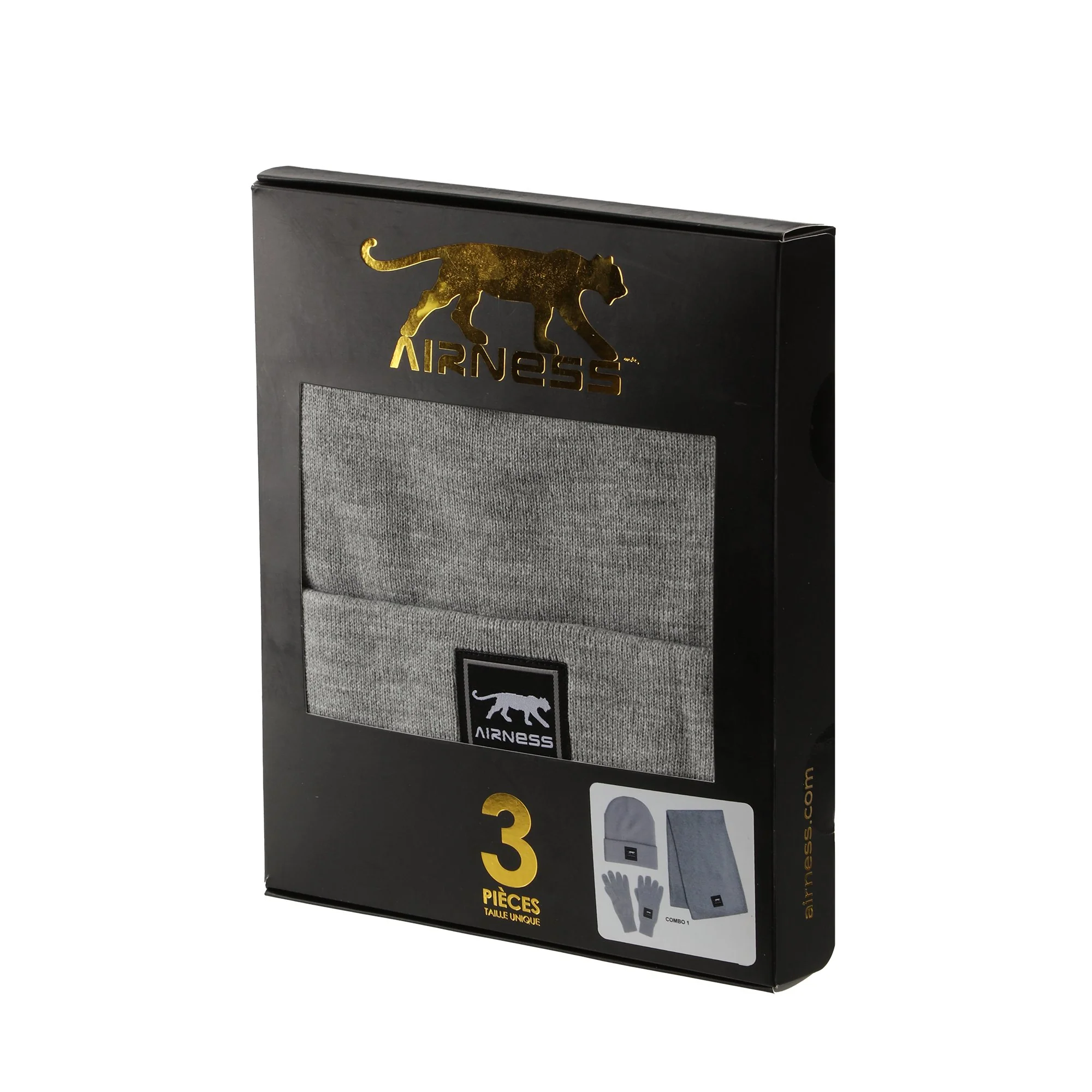 Coffret bonnet et écharpe gris - Image 2