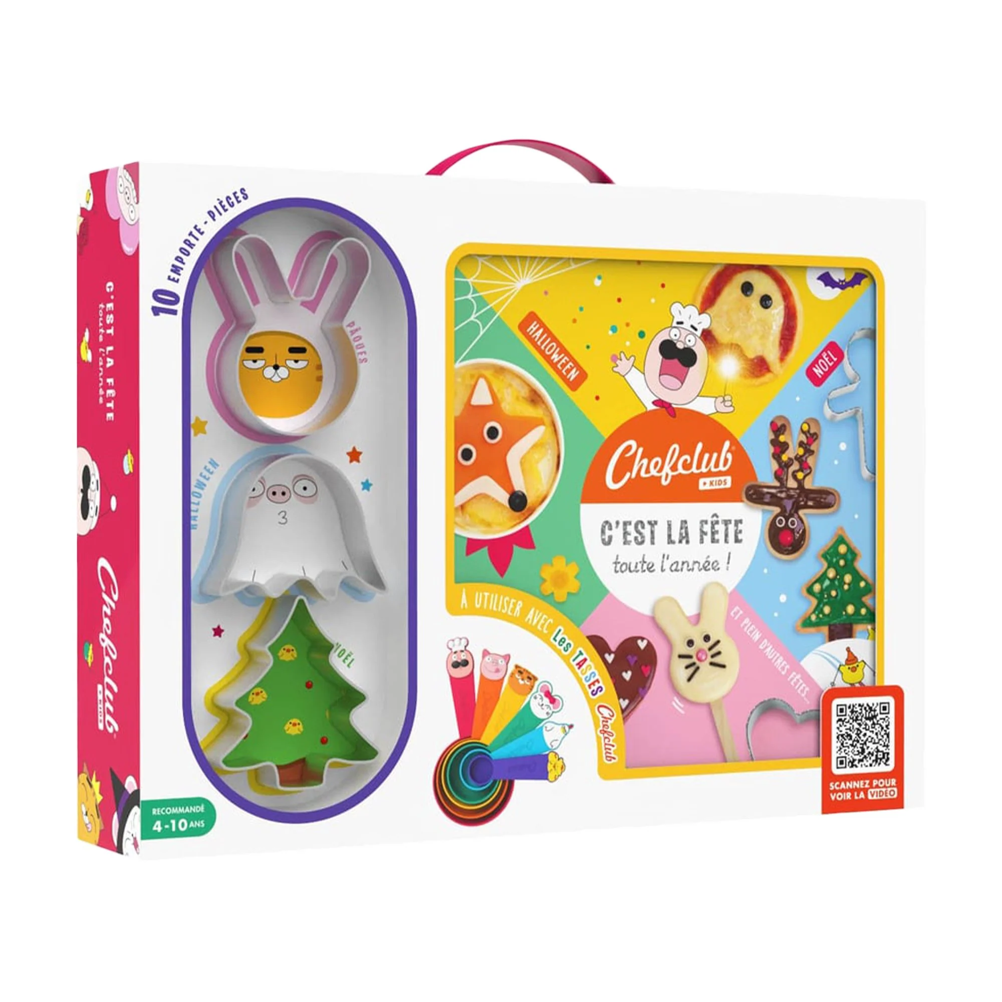 Coffret de 10 emporte-pièces et livre de cuisine pour enfant