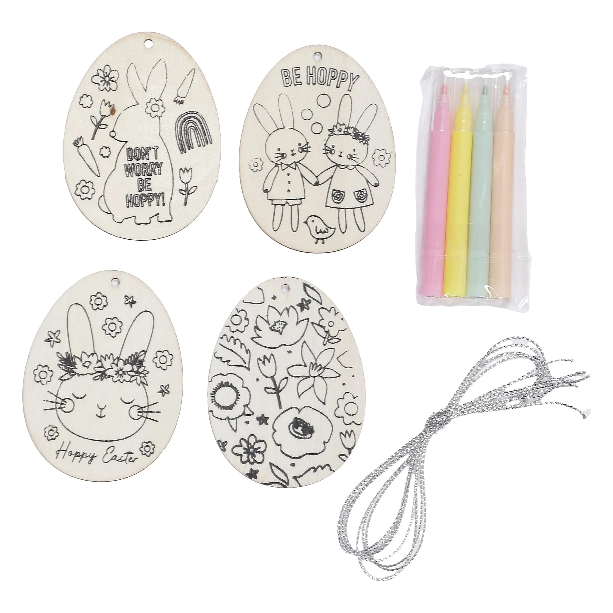 Coffret de coloriage décoration de Pùques en bois - Image 2
