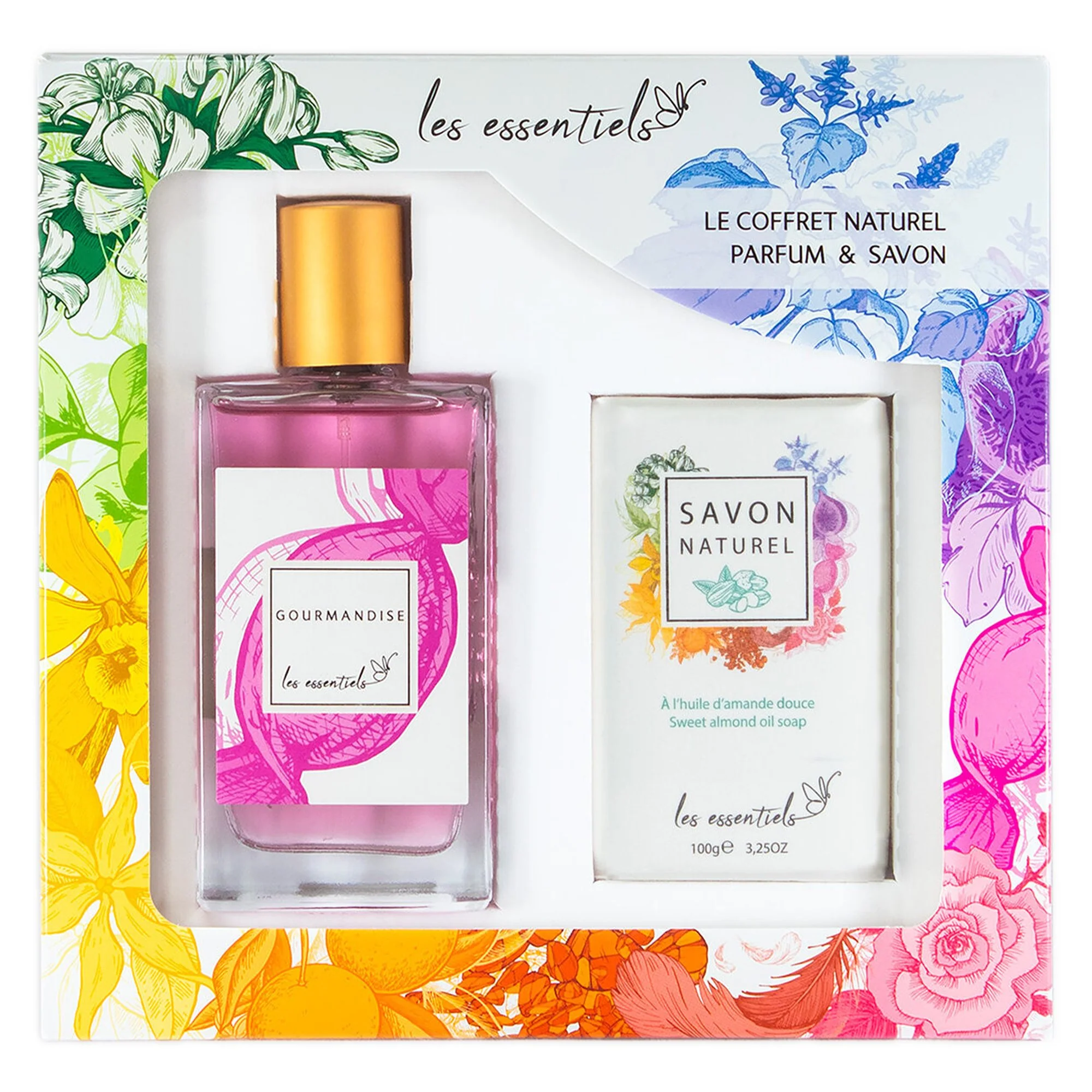Coffret eau de parfum gourmandise 80 ml + savon amande douce naturel