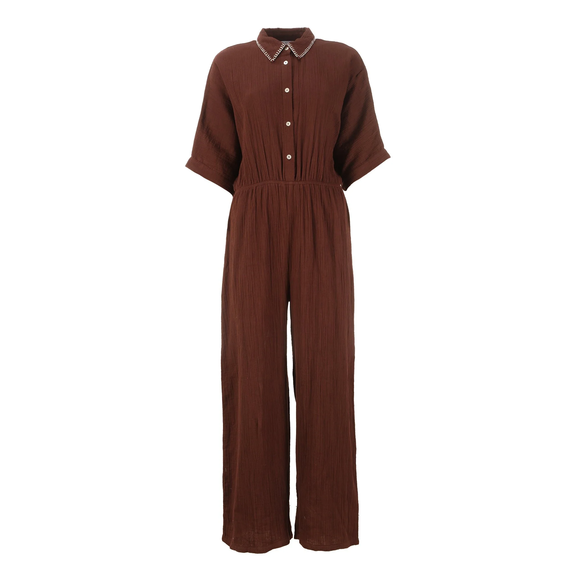 Combinaison gaze de coton  - Marron
