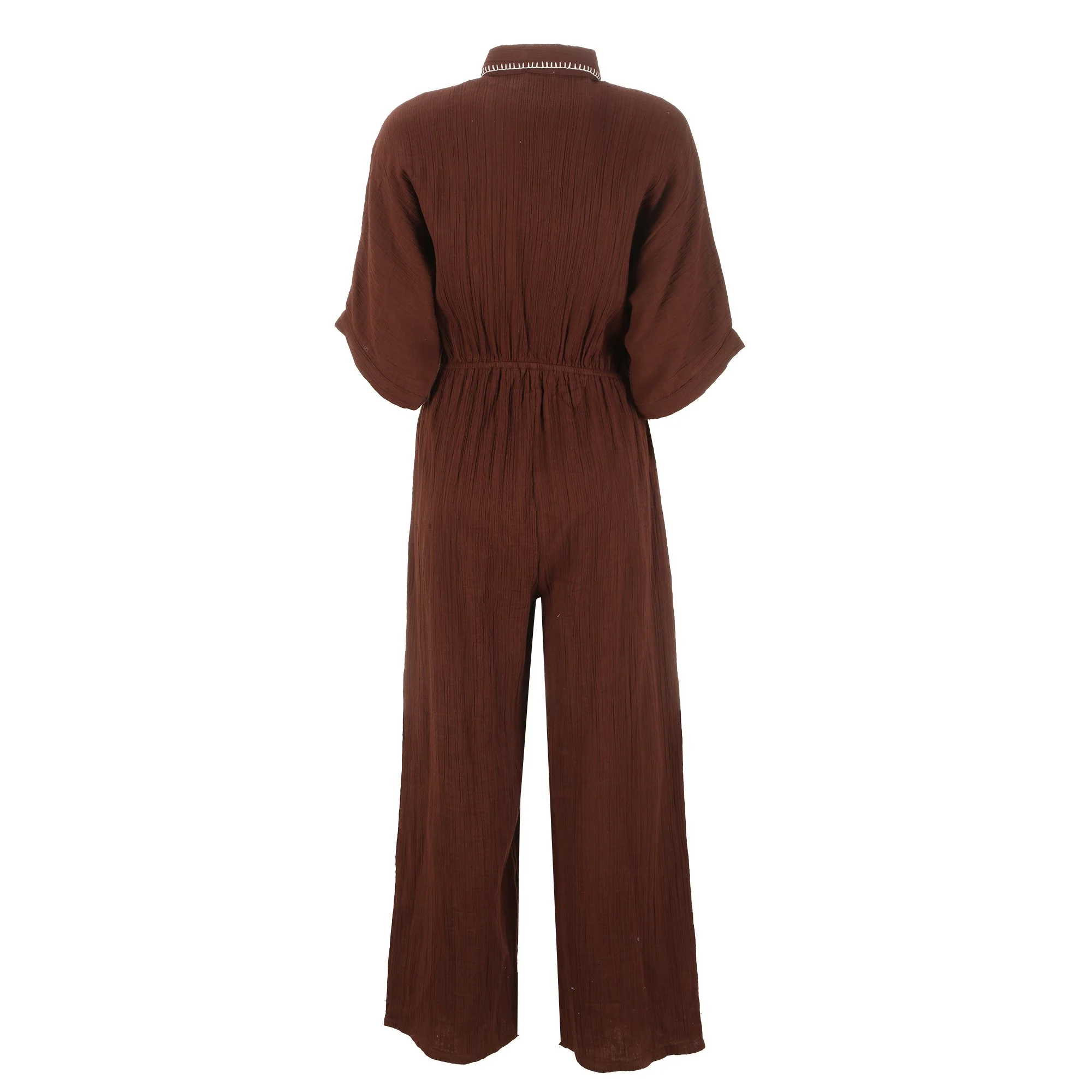 Combinaison gaze de coton  - Marron - Image 2