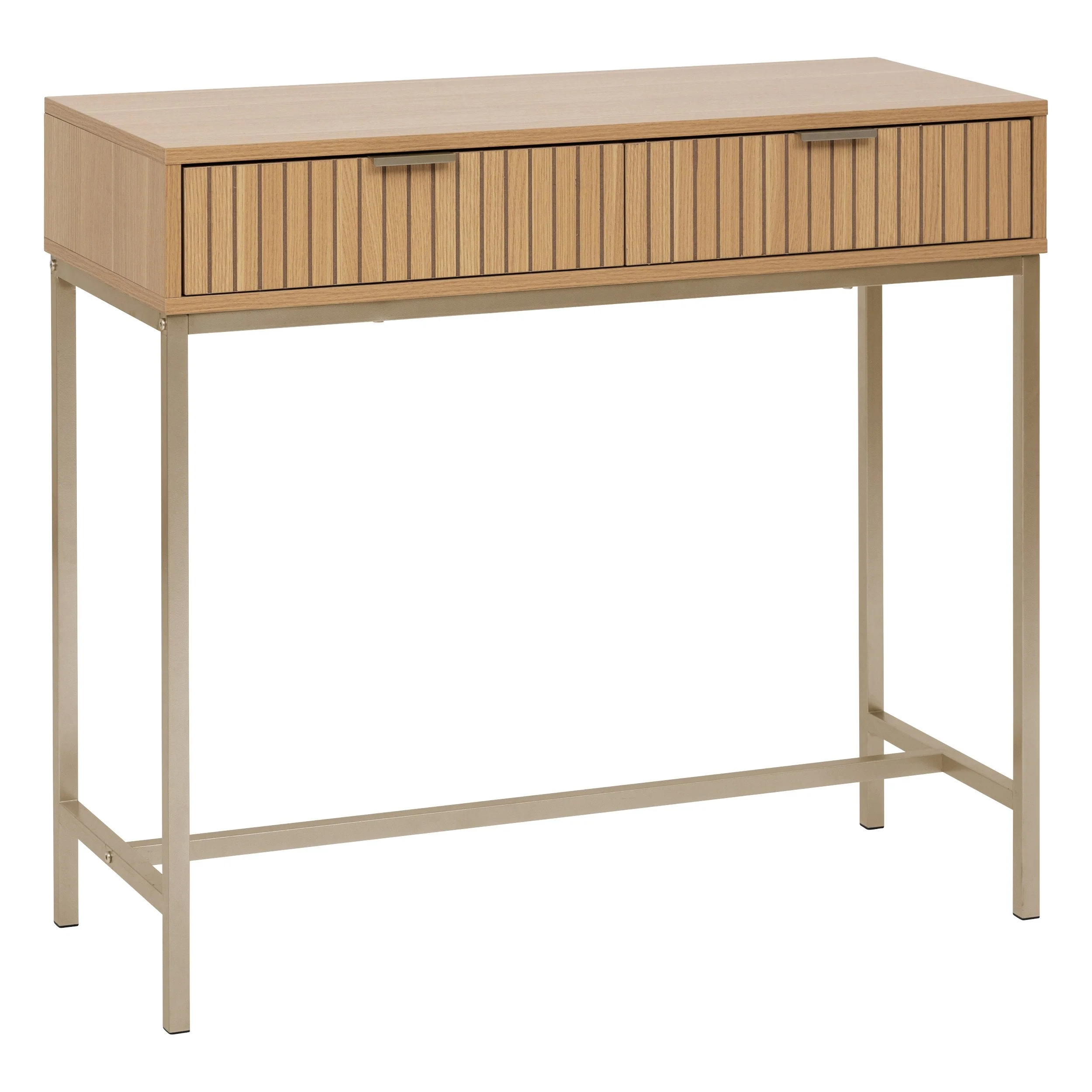 Console Tasso 2 tiroirs effet bois naturel