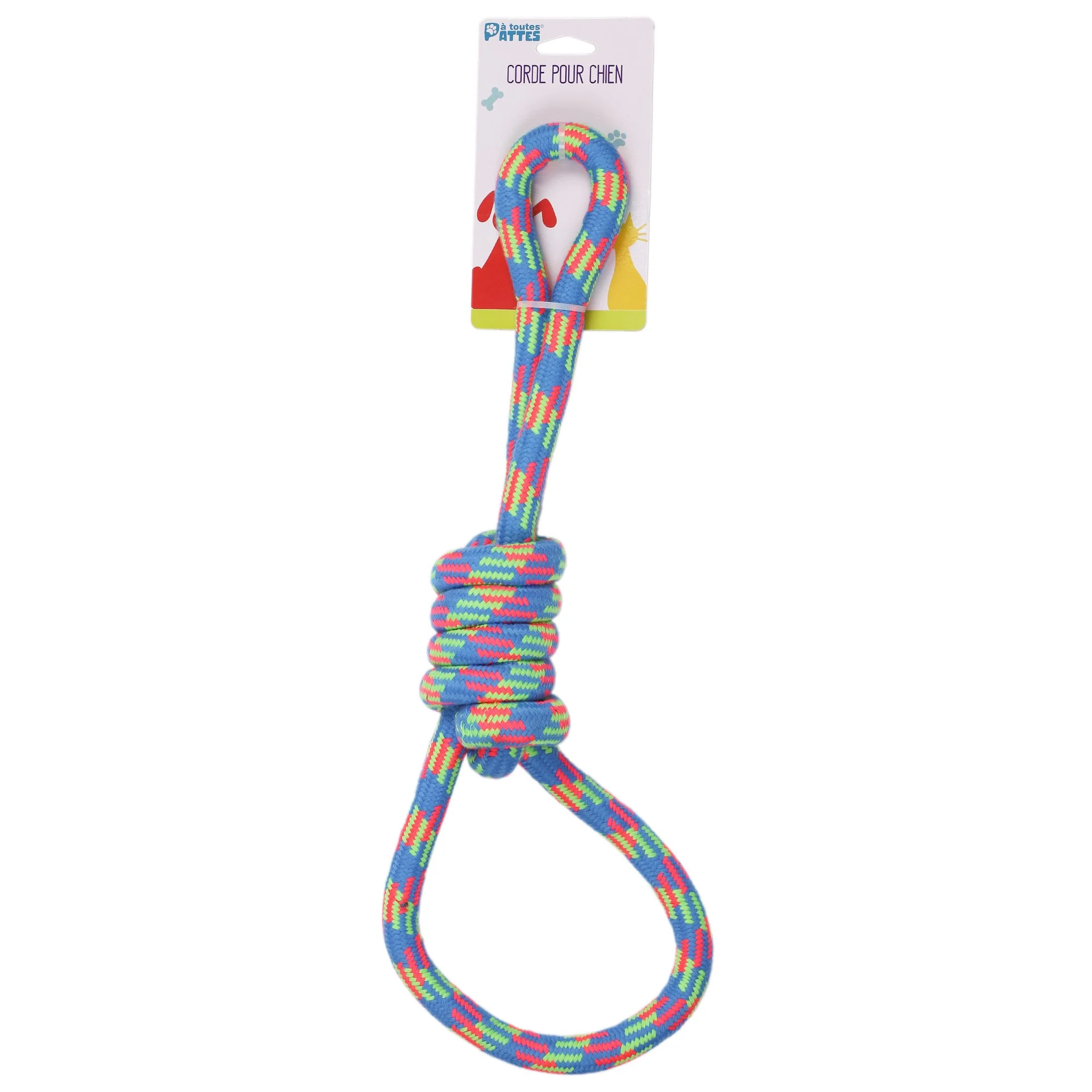 Corde mutlicouleurs pour chien 51 cm