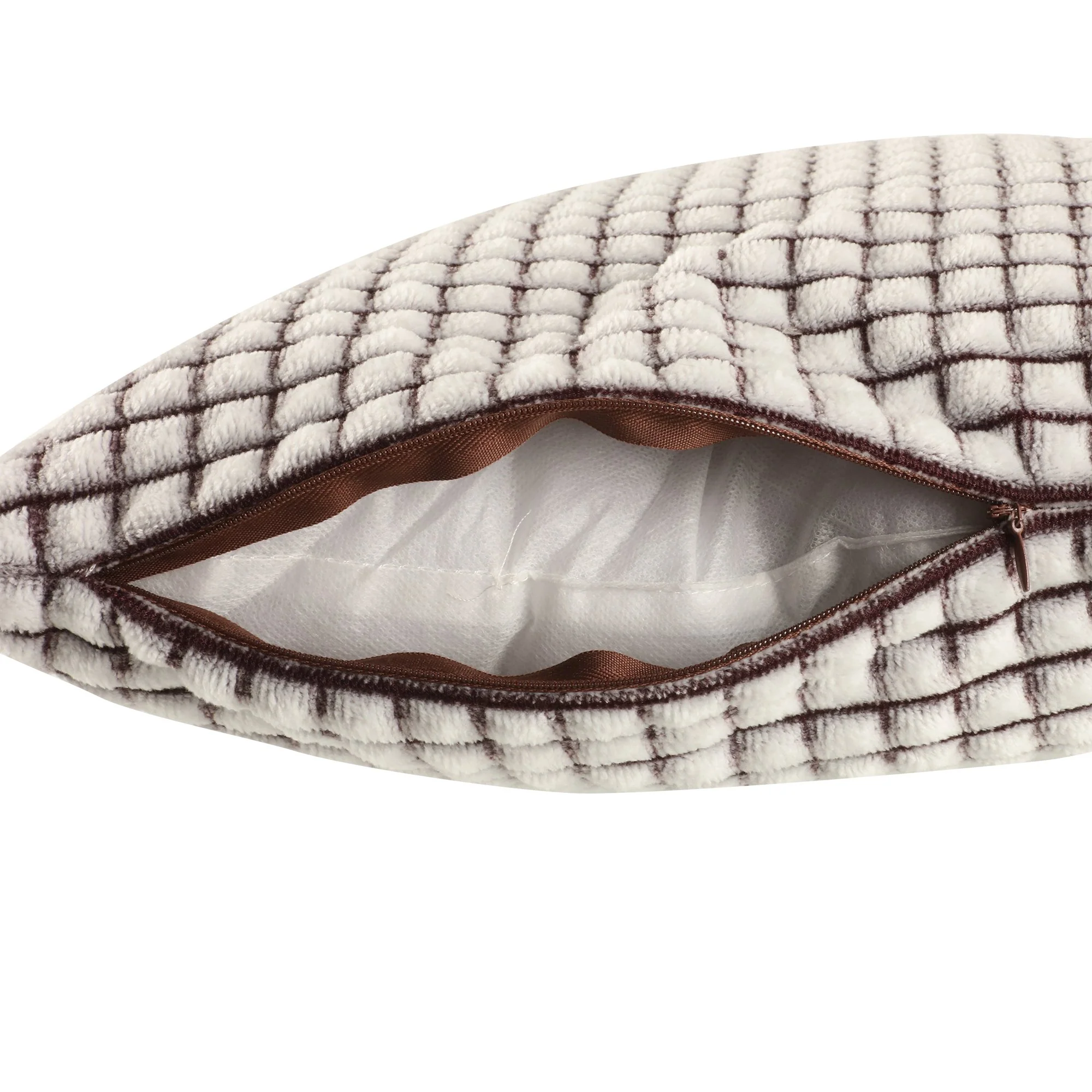 Coussin en flanelle quadrillée 40x40cm - Vert - Image 3