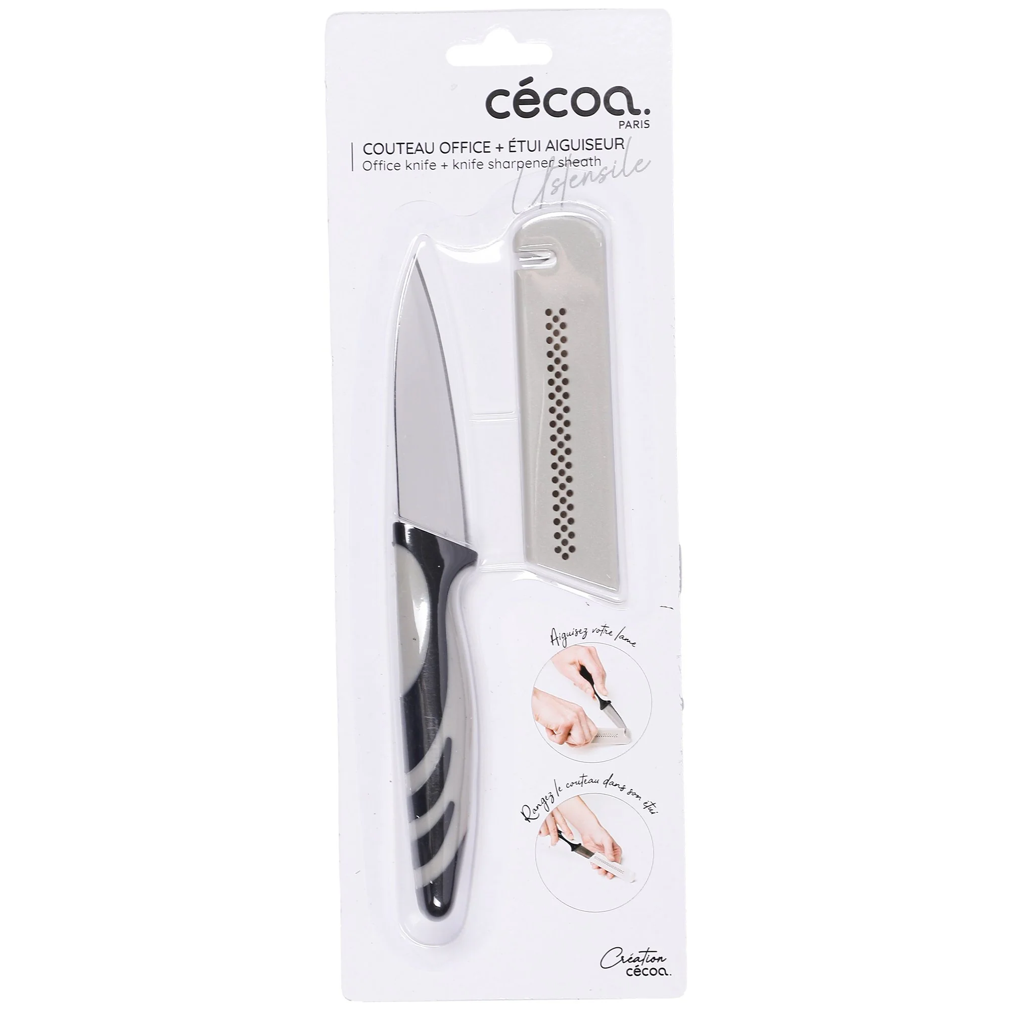 Couteau 8.5 cm + étui aiguiseur céramique - Image 3