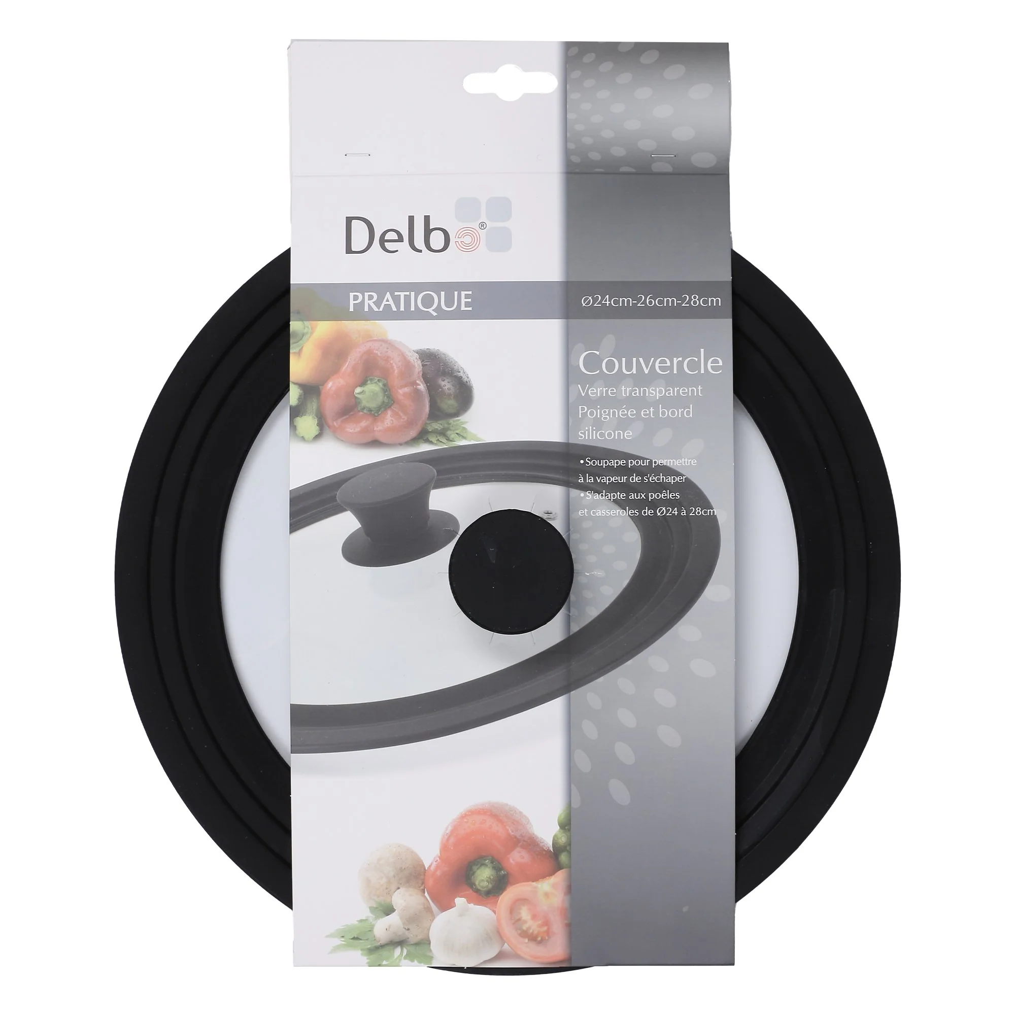 Couvercle ajustable bord en silicone 28cm