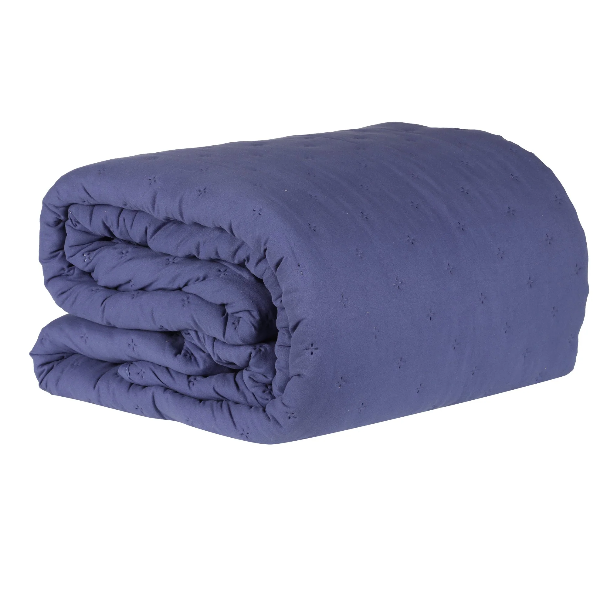 Couvre lit 240x220cm + 2 taies d'oreiller 63x63cm - Bleu - Image 2