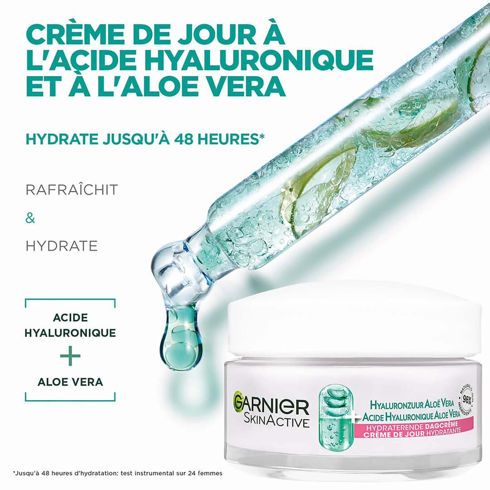 Crème de jour l'acide hyaluronique et à l'aloe vera - Image 2