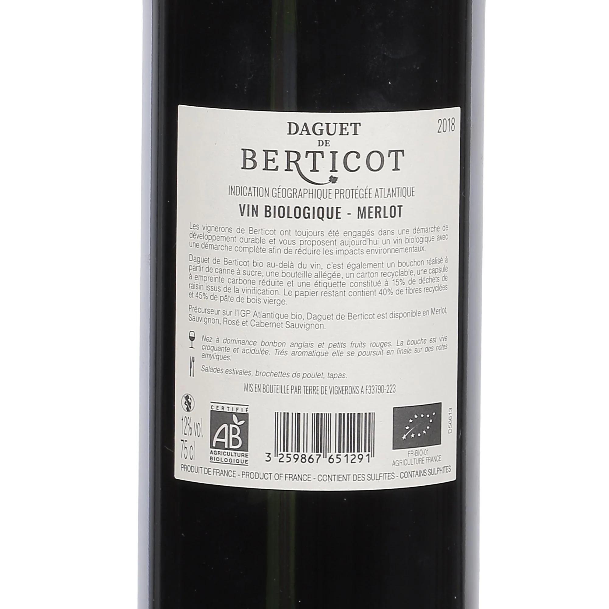 Daguet de Berticot Merlot Bio IGP 2018 - Image 3