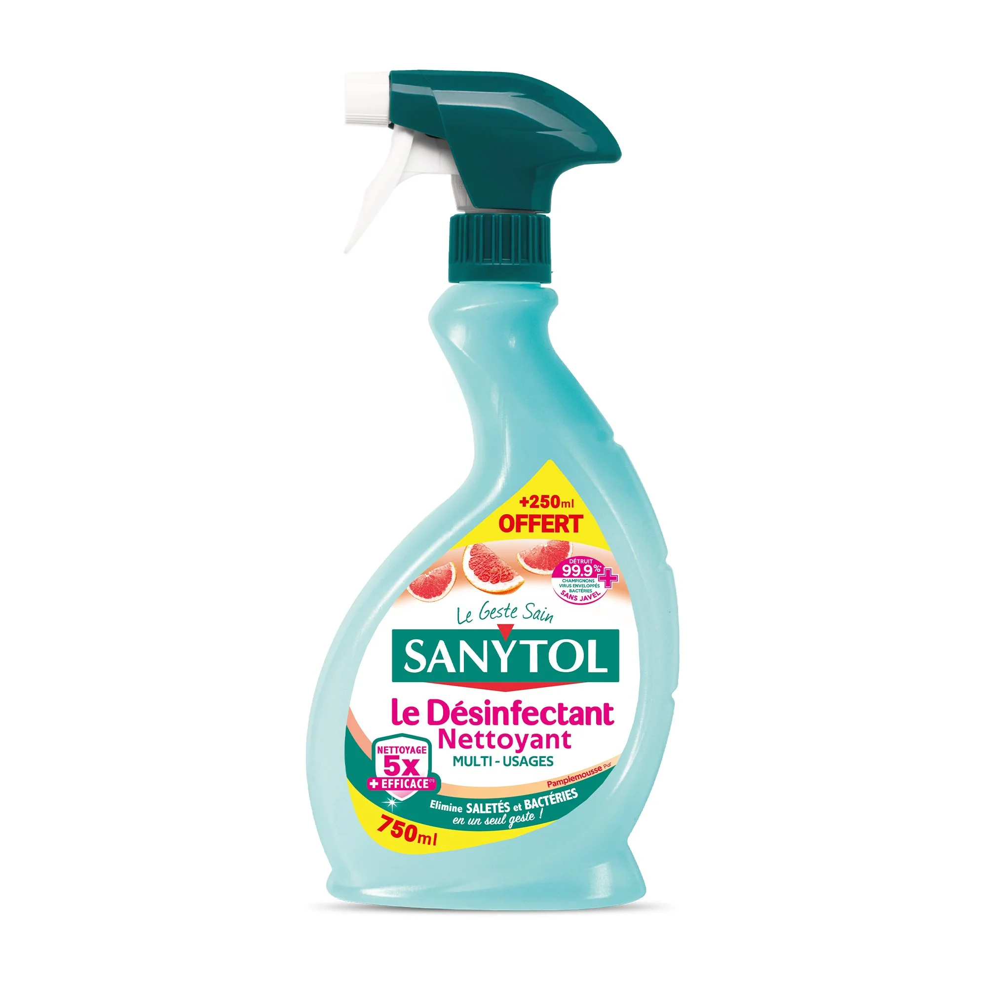 Désinfectant multi-usages pamplemousse + 250 ML offert