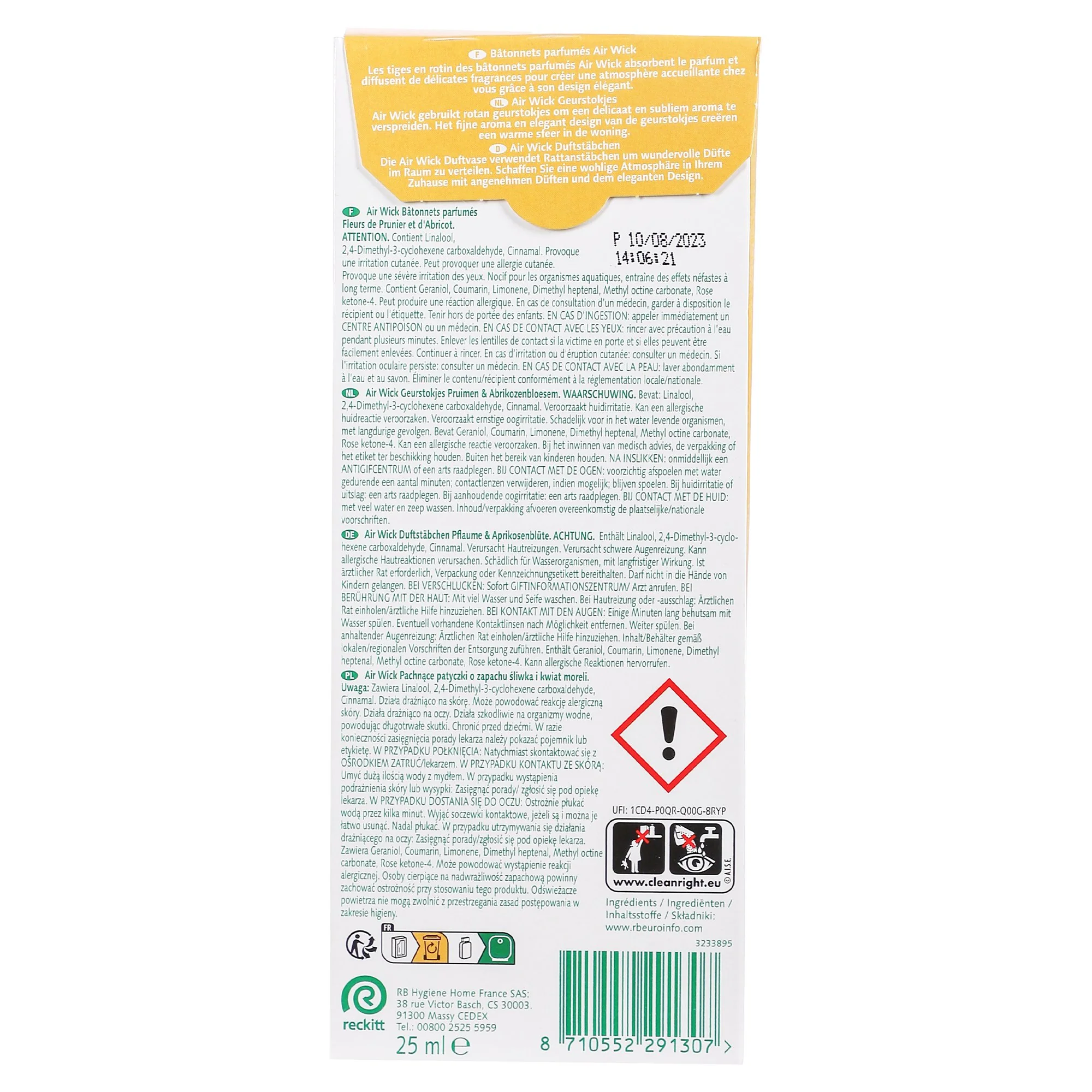 diffuseur de parfum en bĂątonnets fleur de prunier et abricot - Image 3