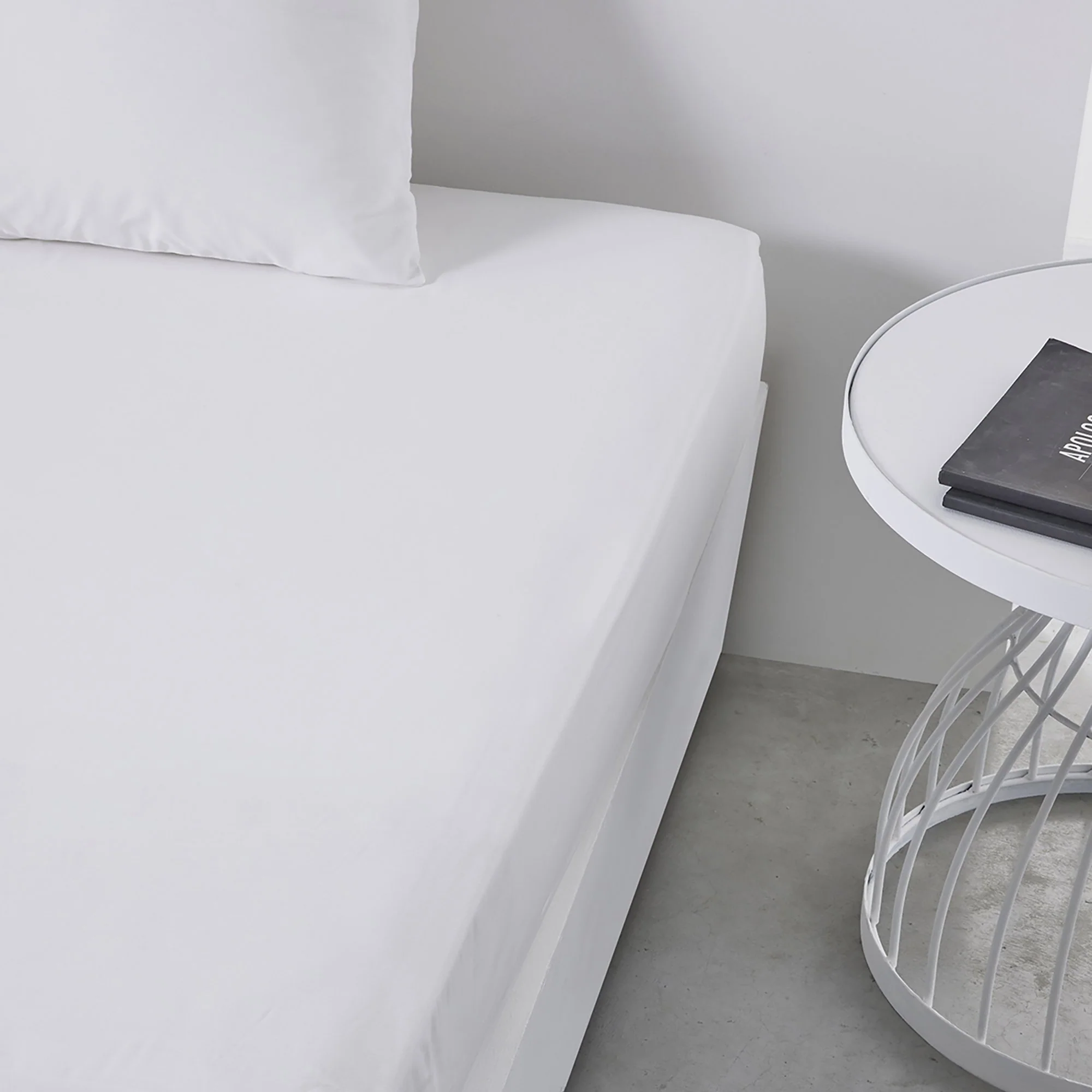 Drap housse blanc 160x200cm