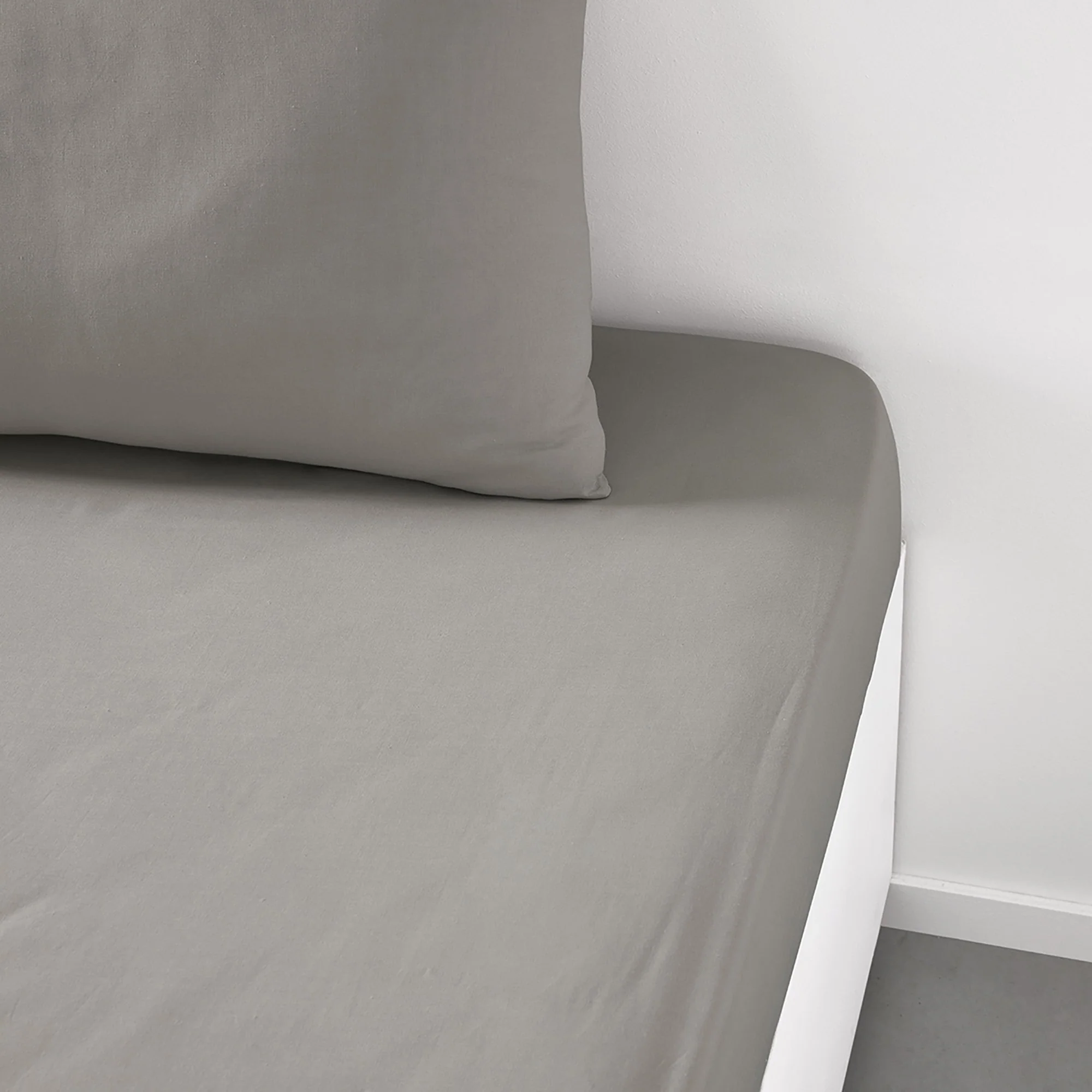 Drap housse gris 160x200cm