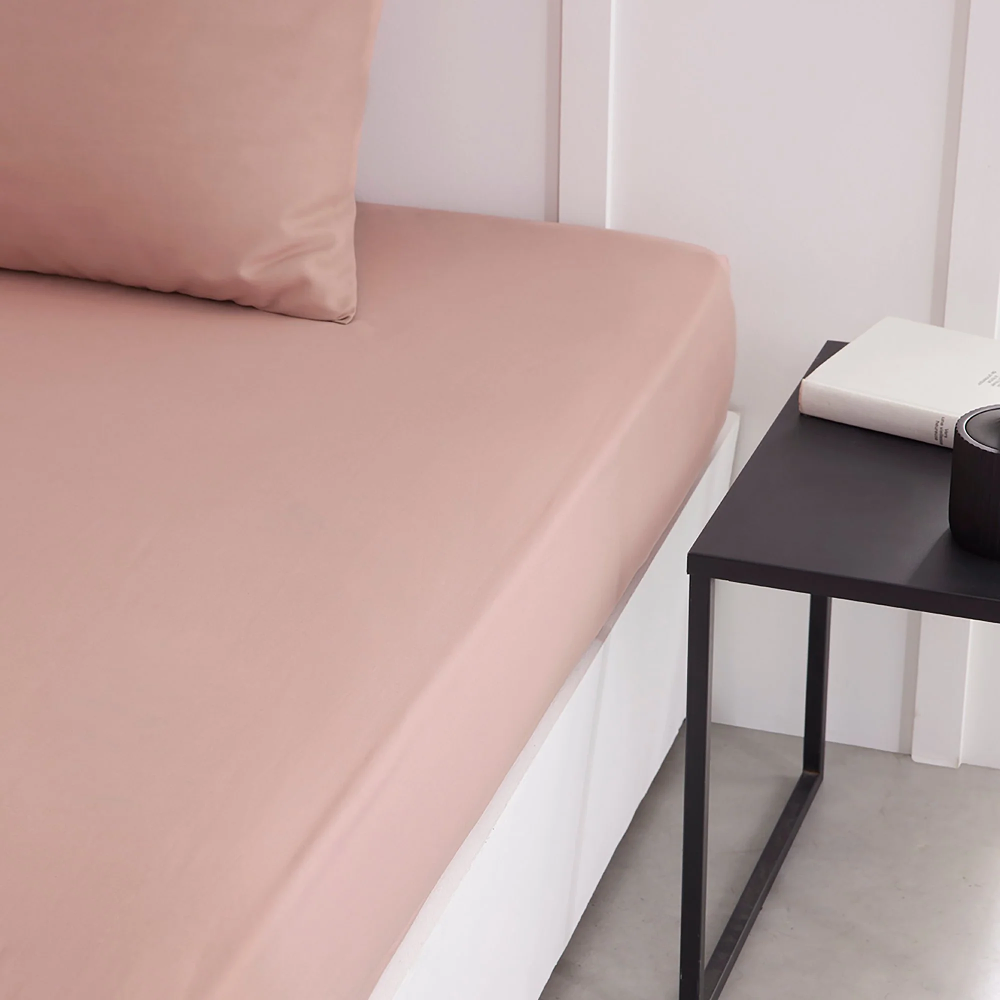 Drap housse tendance 57 fils  - Rose