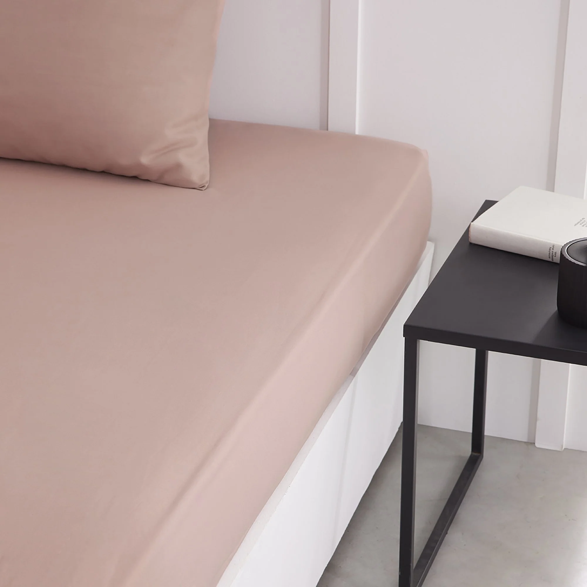 Drap housse tendance 57 fils - Rose