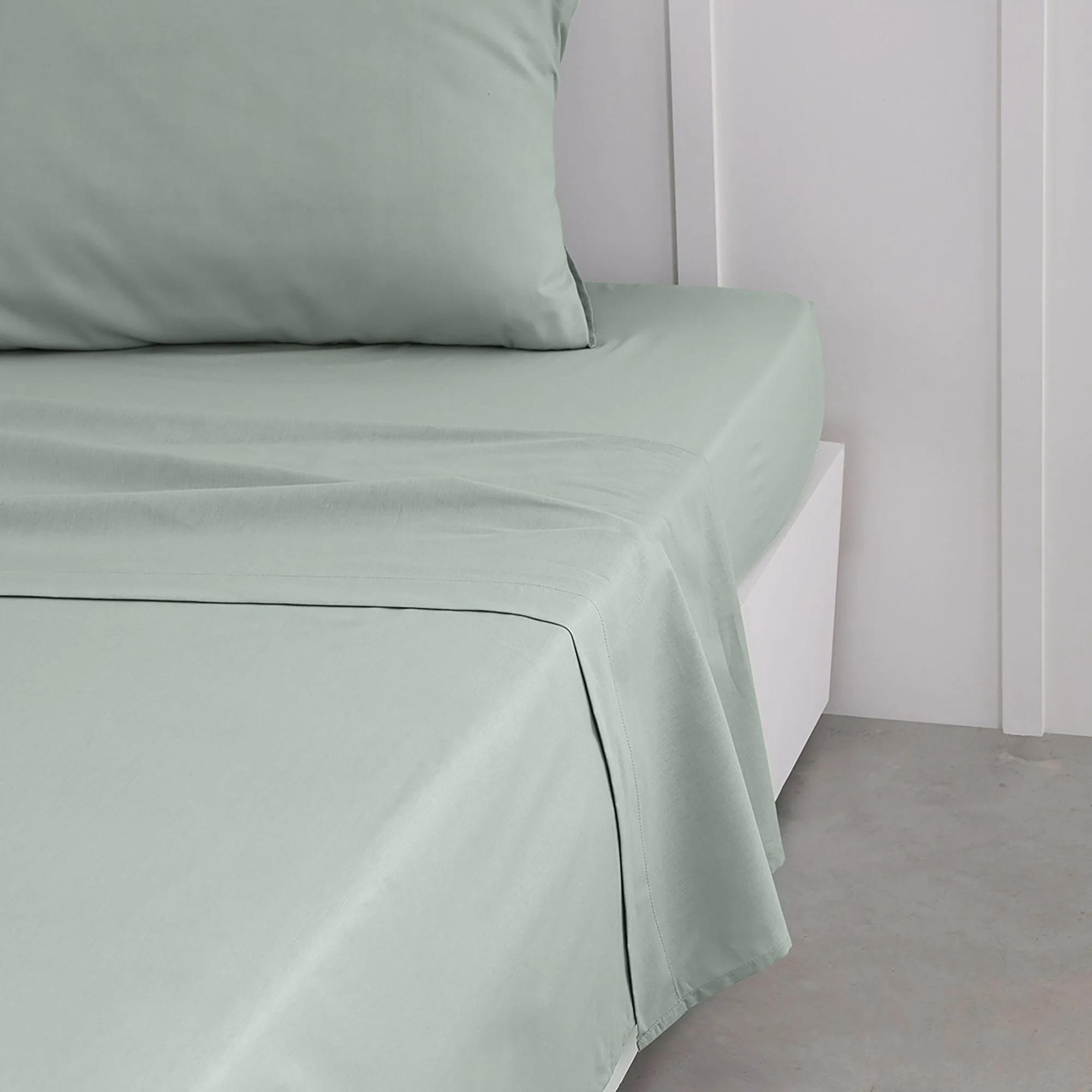 Drap plat tendance 57 fils  - Vert