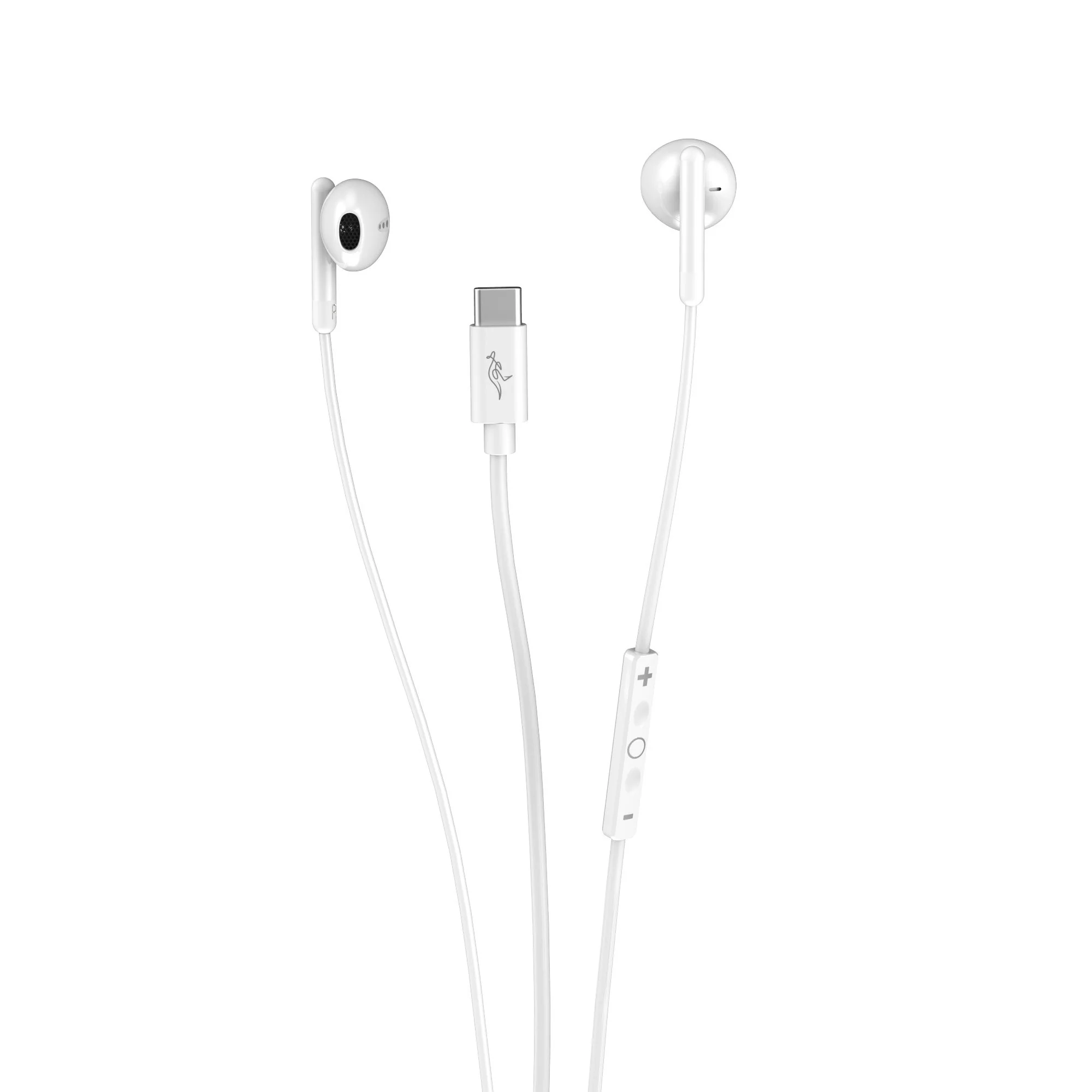 Ecouteurs filaires type USB-C Blanc/Noir - Image 2
