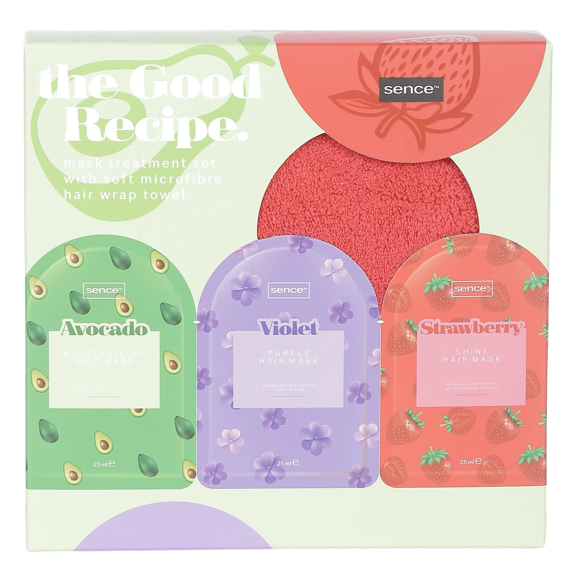 ENS 4 MASQUES CHEVEUX + SERVIETTE MICROFIBRE THE GOOD RECIPE