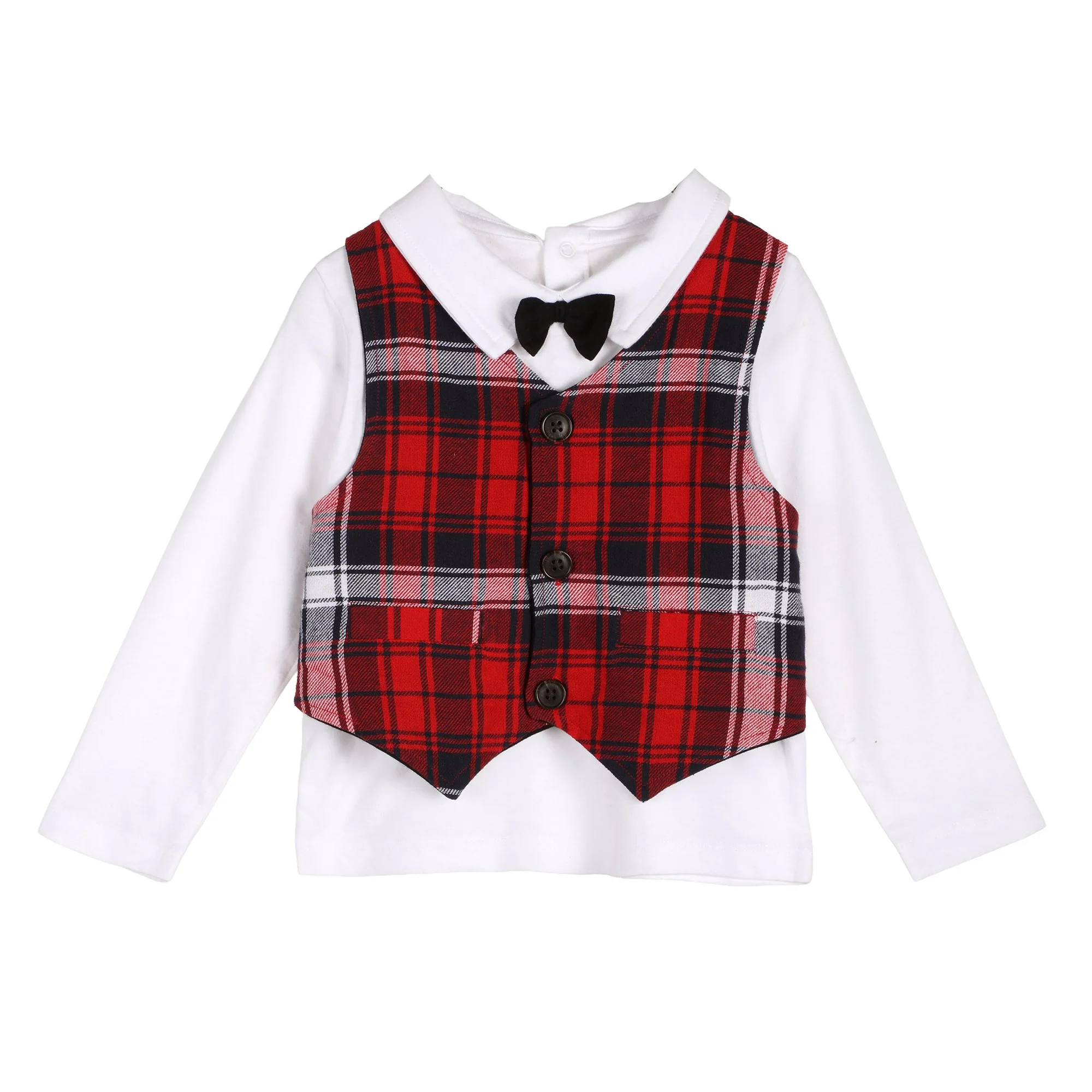 Ensemble pantalon, chemise, veston + nœud papillon 3/36 mois - Rouge