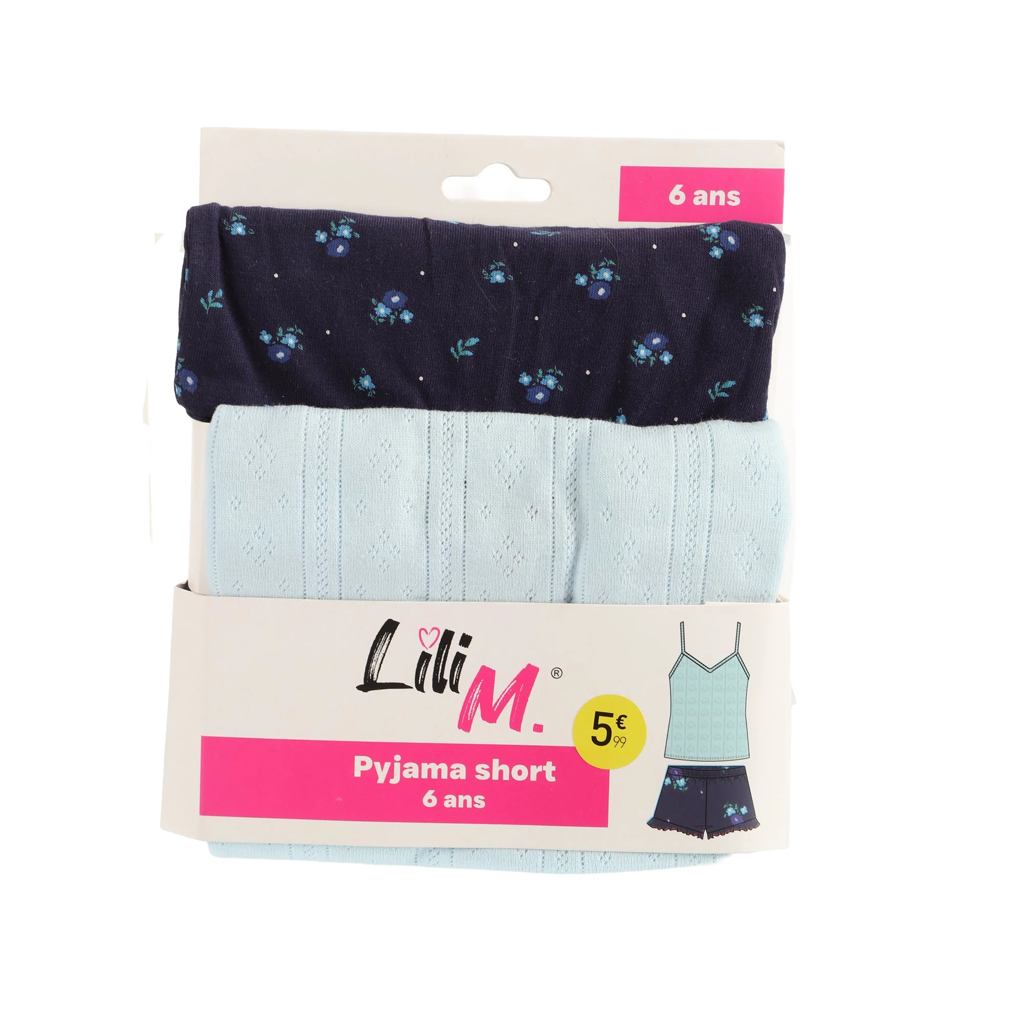 Ensemble pyjama haut bretelles et short  - Bleu clair - Image 6