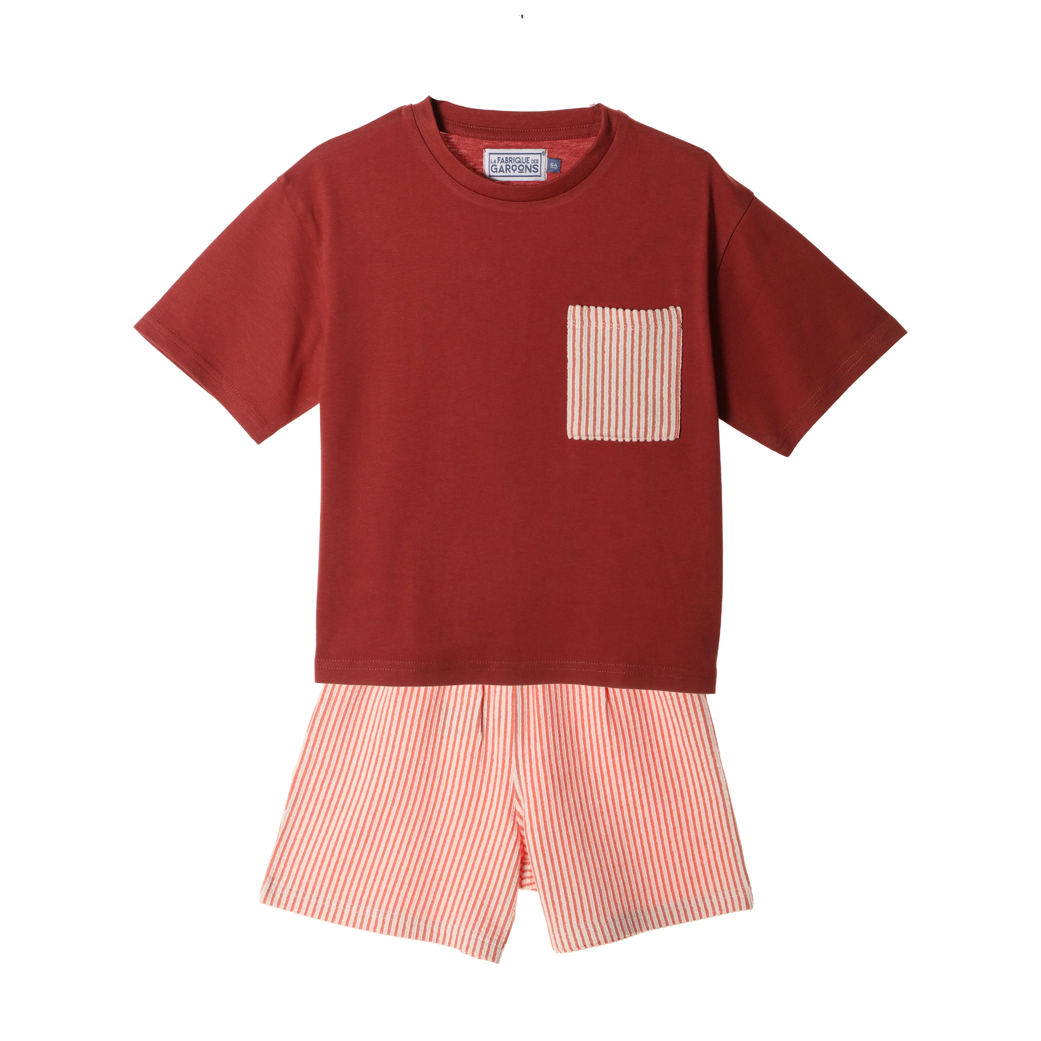 Ensemble pyjama haut et short  - Marron