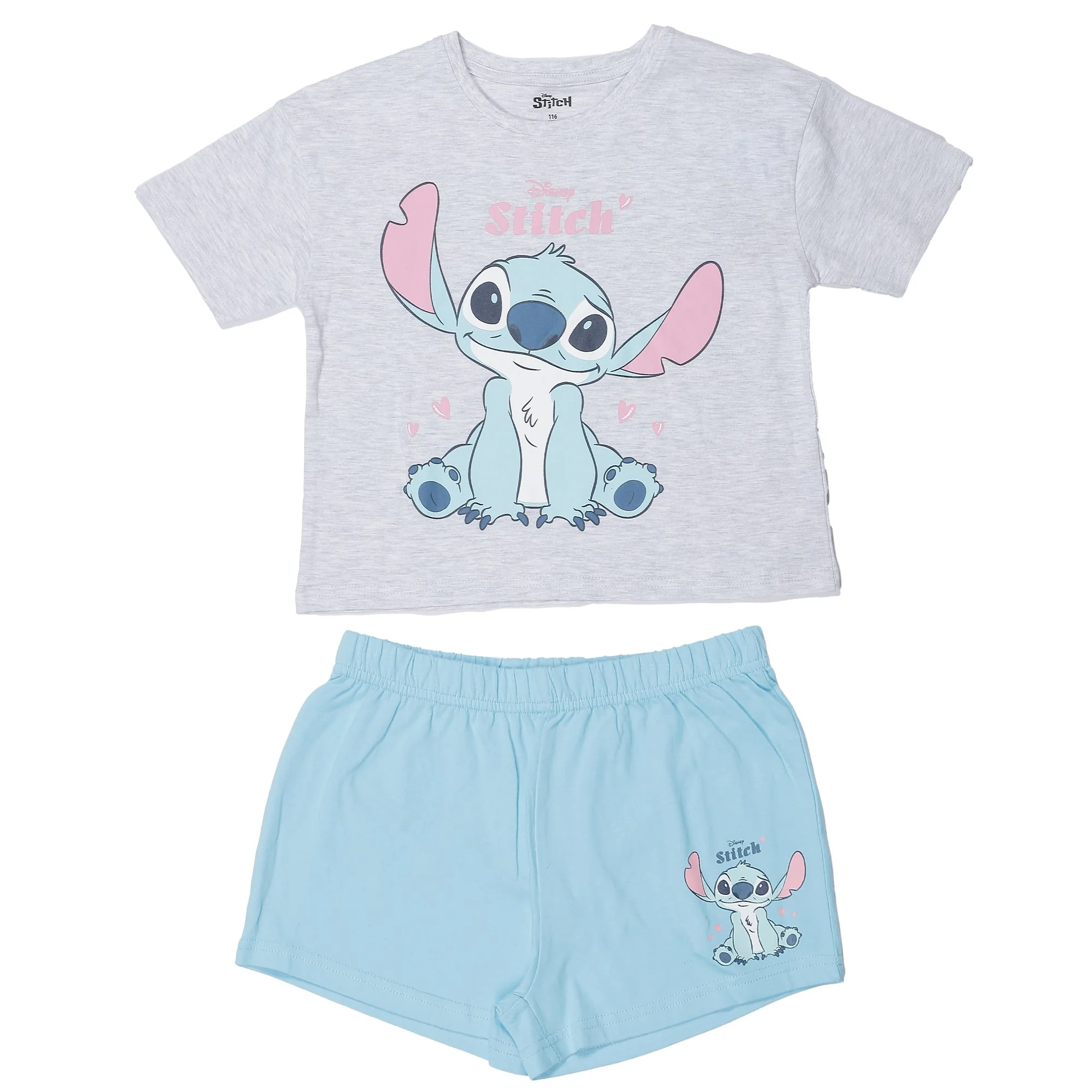 Ensemble Tee-shirt manches courtes + short Stitch 2-8 ans  - Bleu