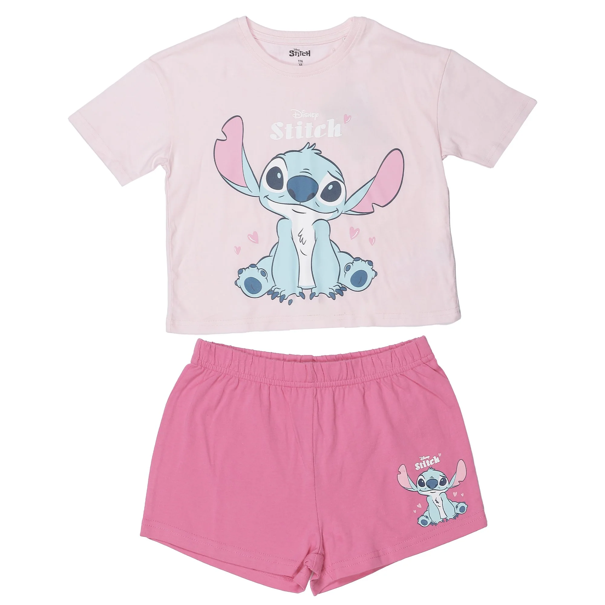 Ensemble Tee-shirt manches courtes + short Stitch 2-8 ans - Orange