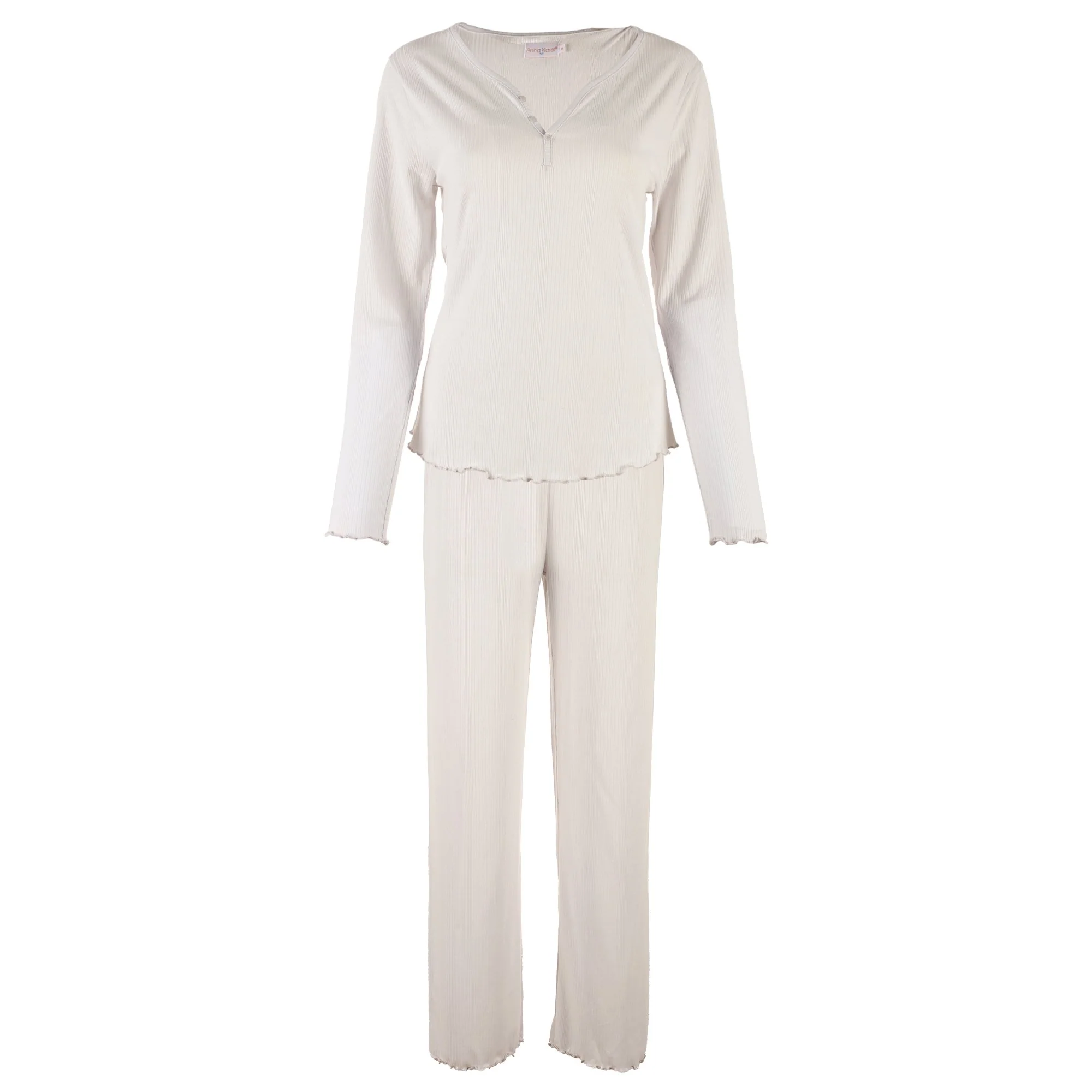 Ensemble tee-shirt manches longues + pantalon évasé - Gris - Image 2