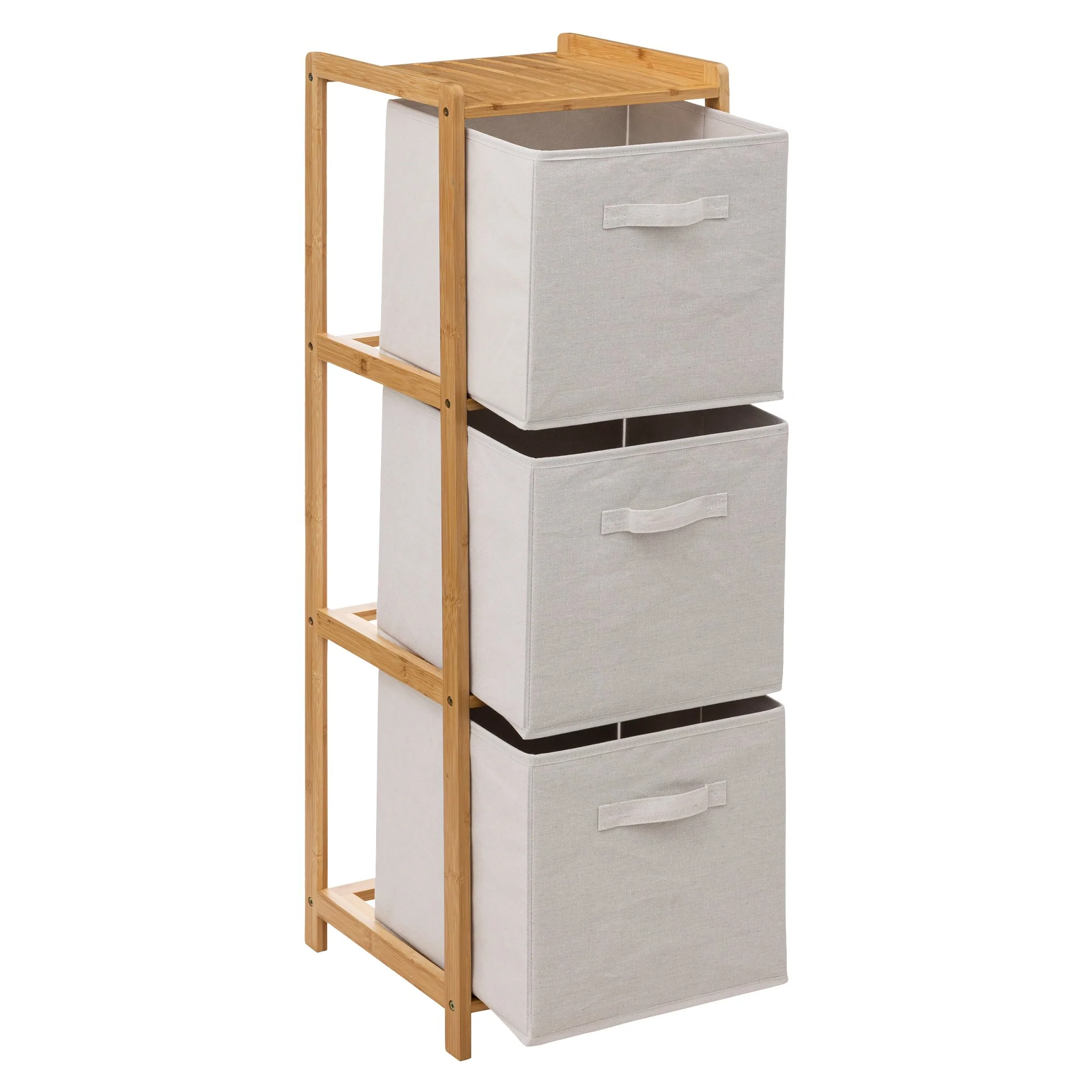 Étagère 3 rangements en bambou