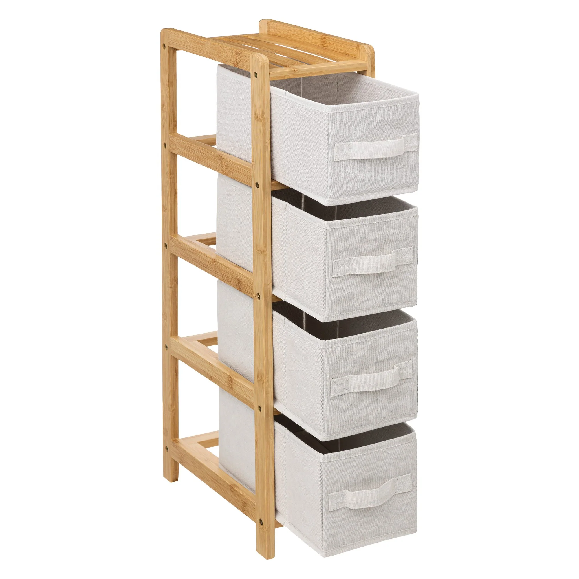Étagère 4 rangements en bambou