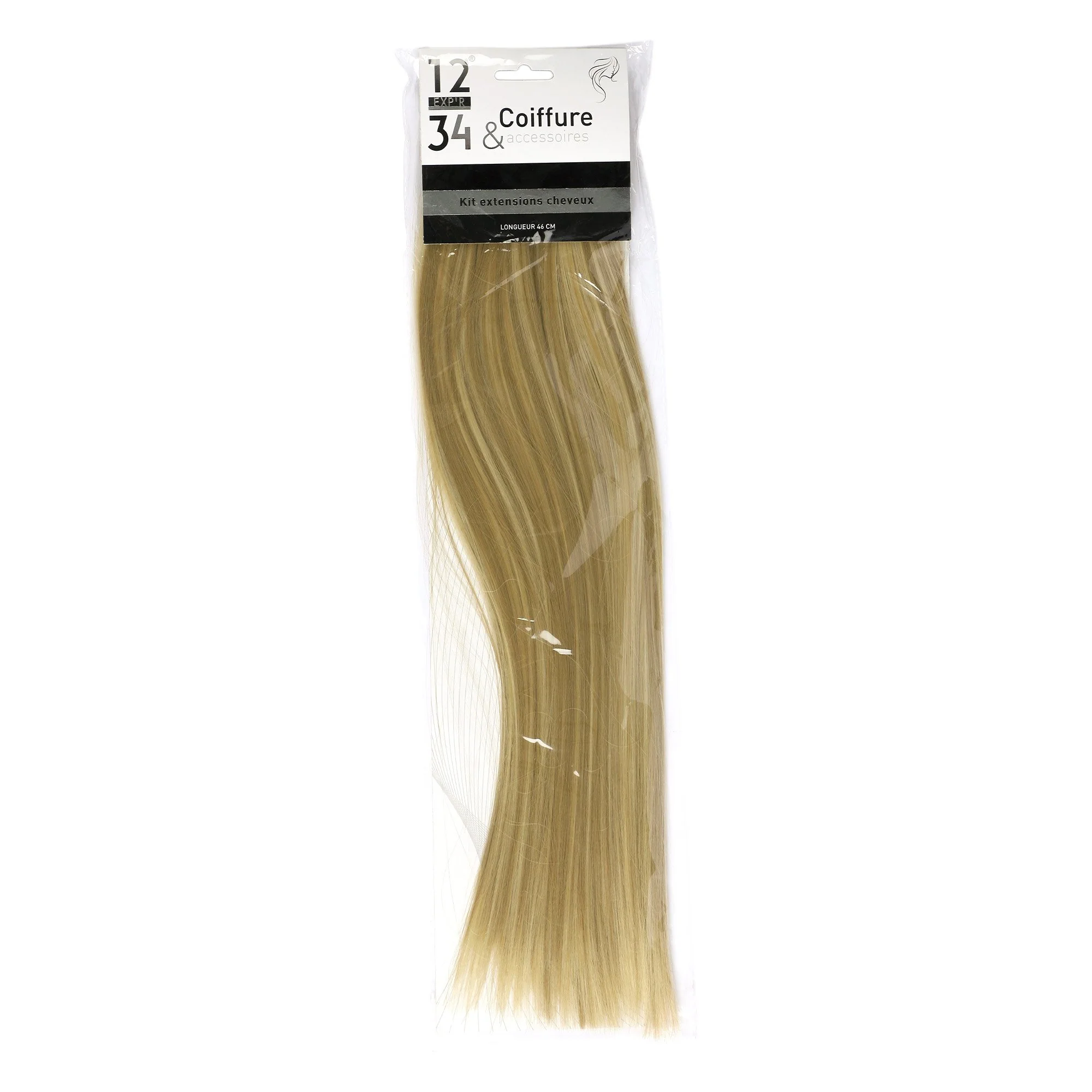 Extensions cheveux à clips blondes 46 cm