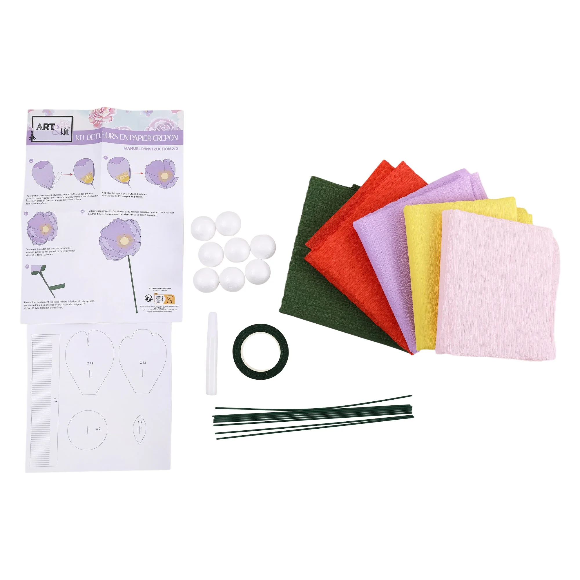 Fleur en papier Crepon - Image 2