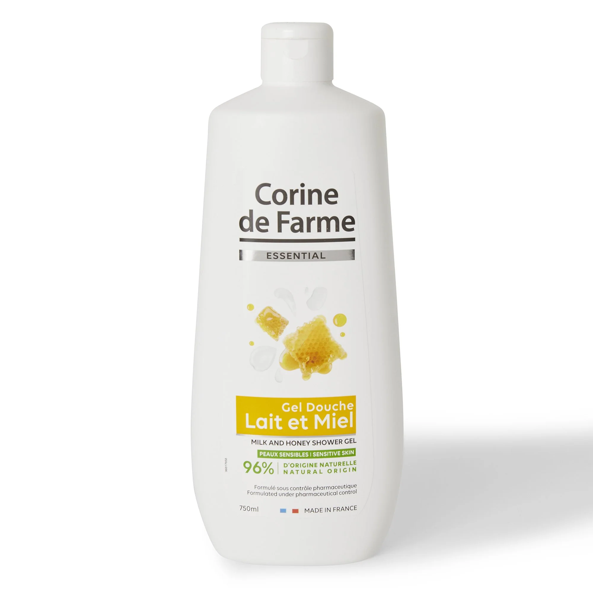 Gel douche peaux sensibles - lait et miel