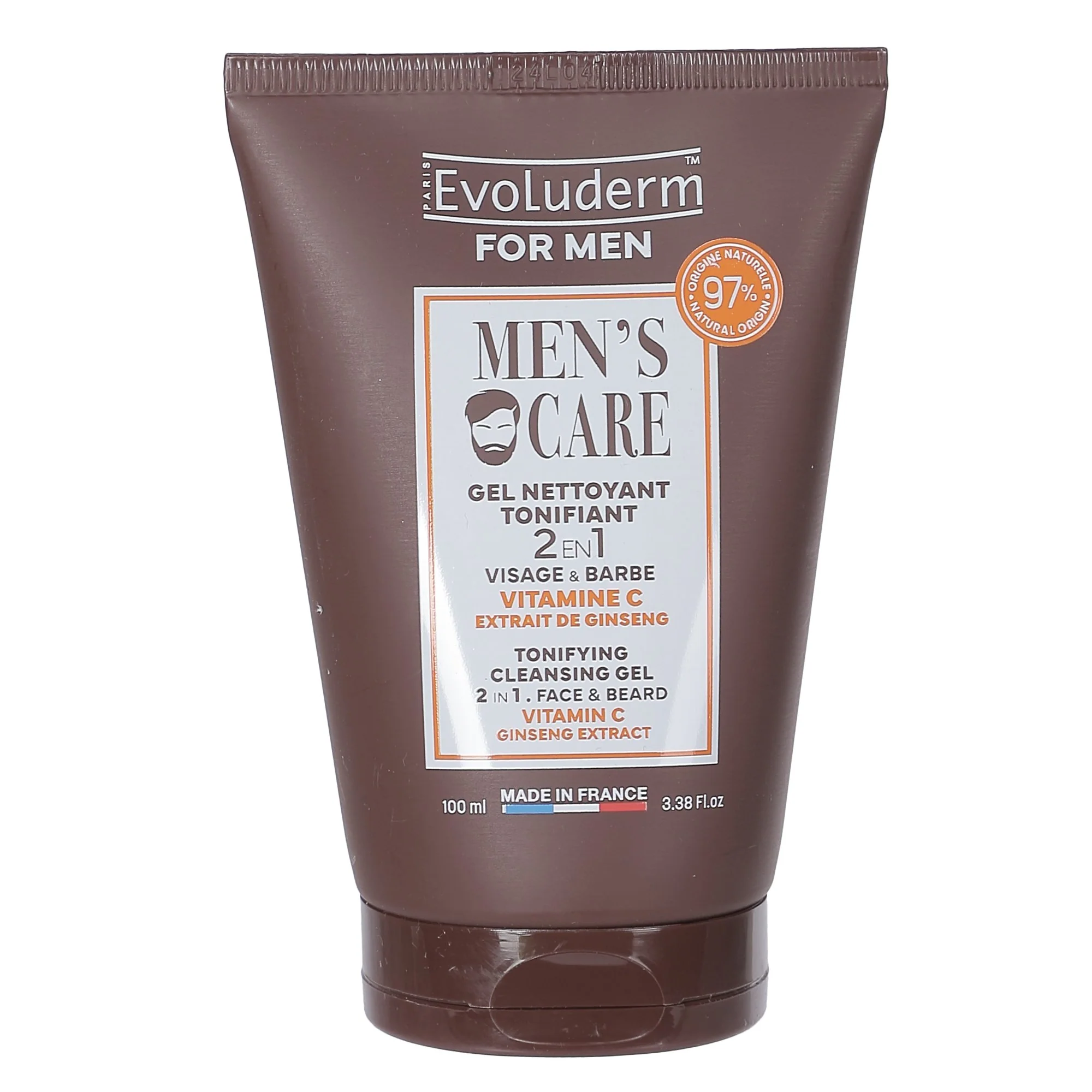 Gel nettoyant tonifiant 2 en 1 visage et barbe