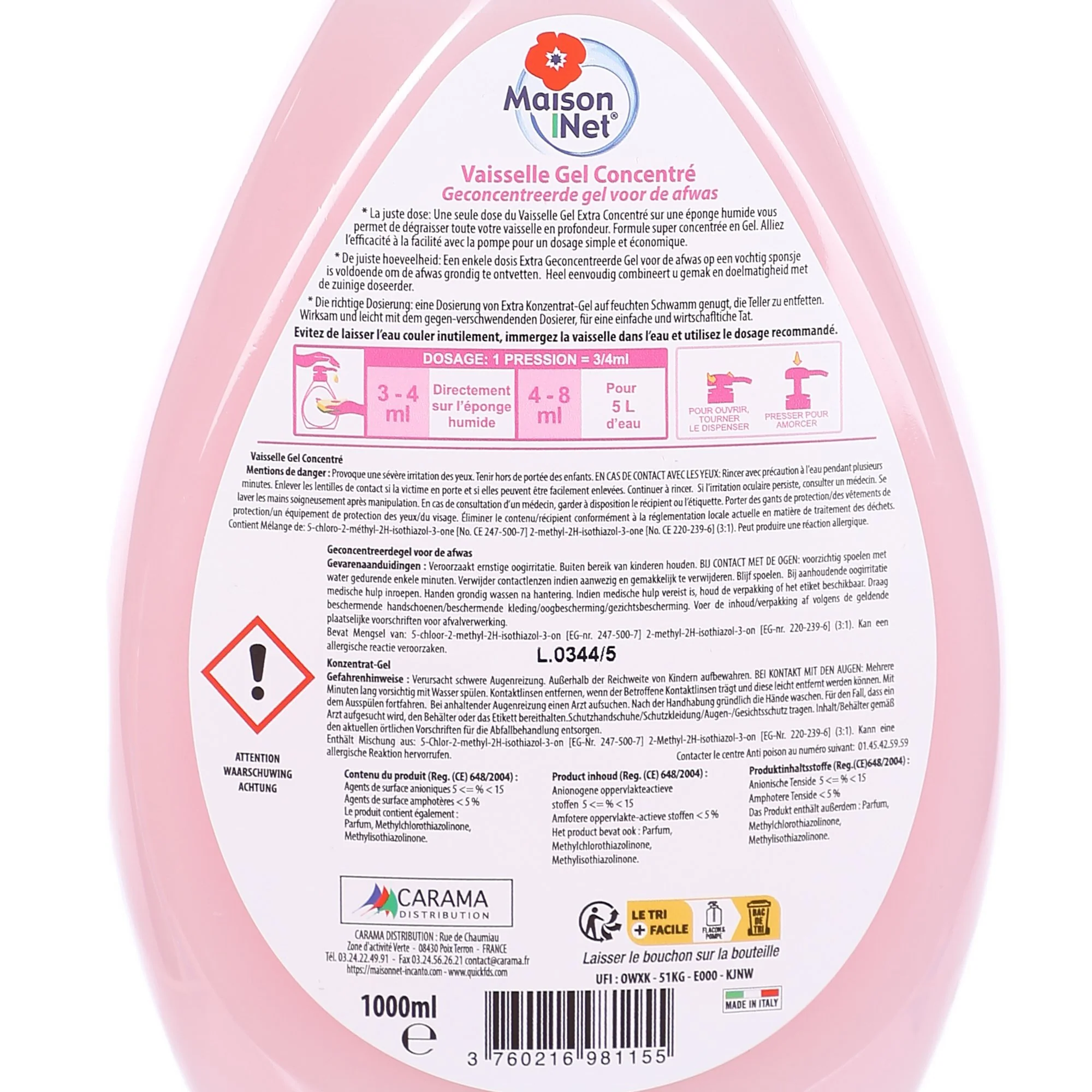 Gel vaisselle concentré peaux sensibles - Image 2