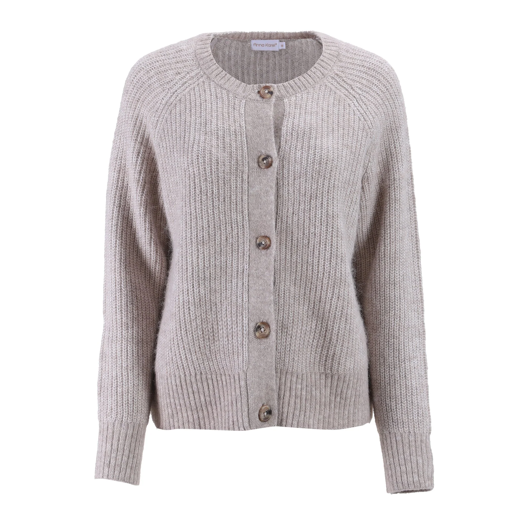 Gilet col rond - Beige