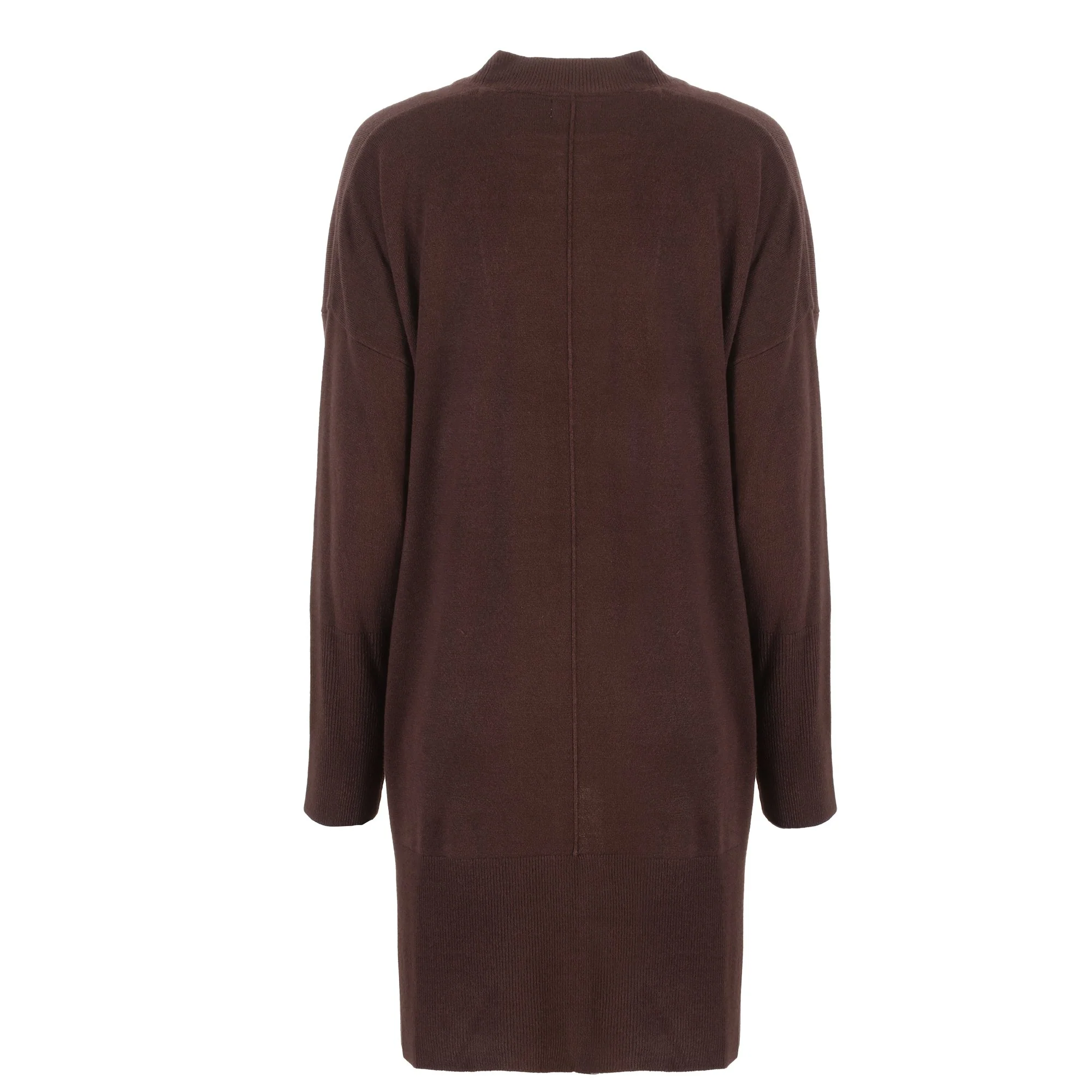Gilet mi-long touché cachemire - Marron - Image 2