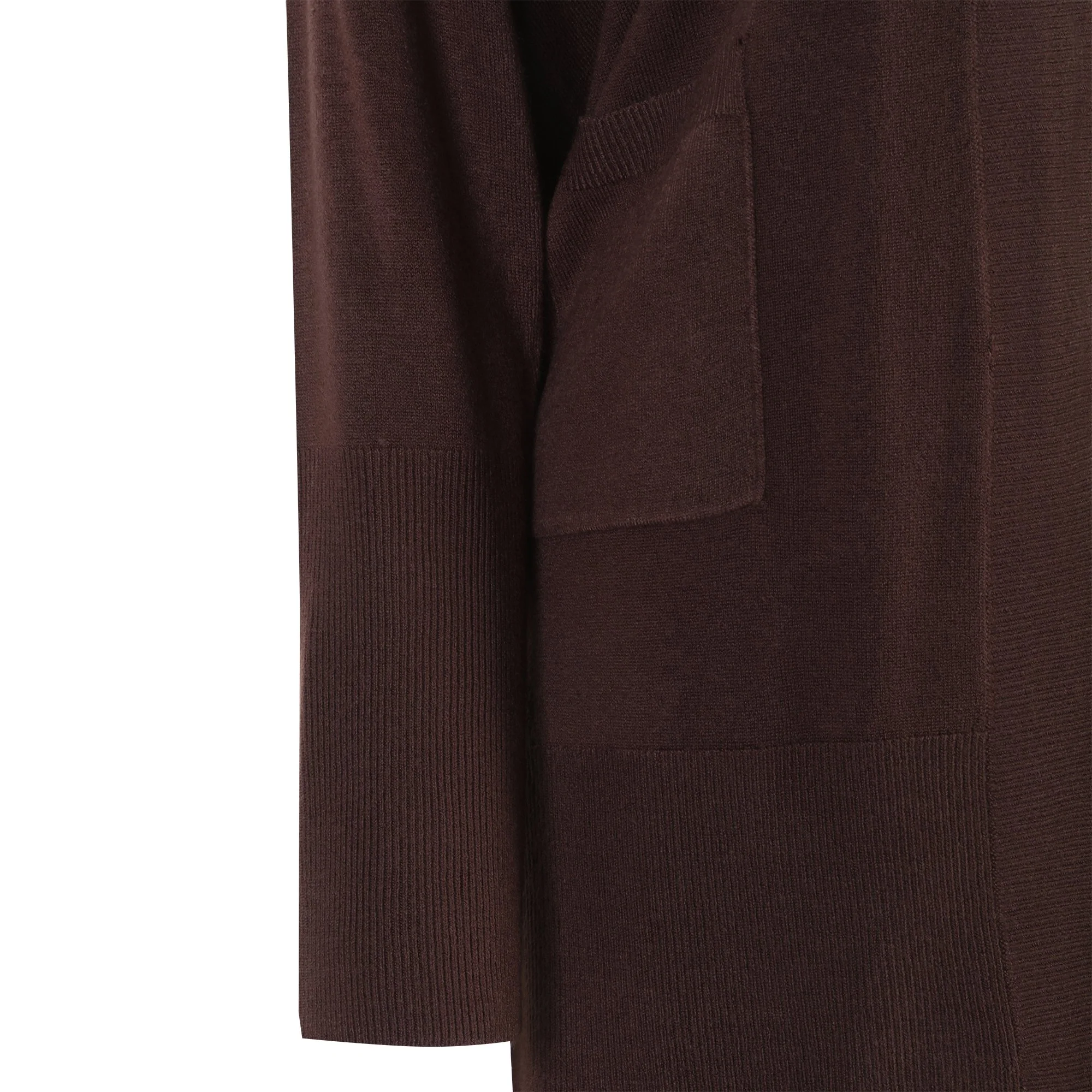 Gilet mi-long touché cachemire - Marron - Image 3