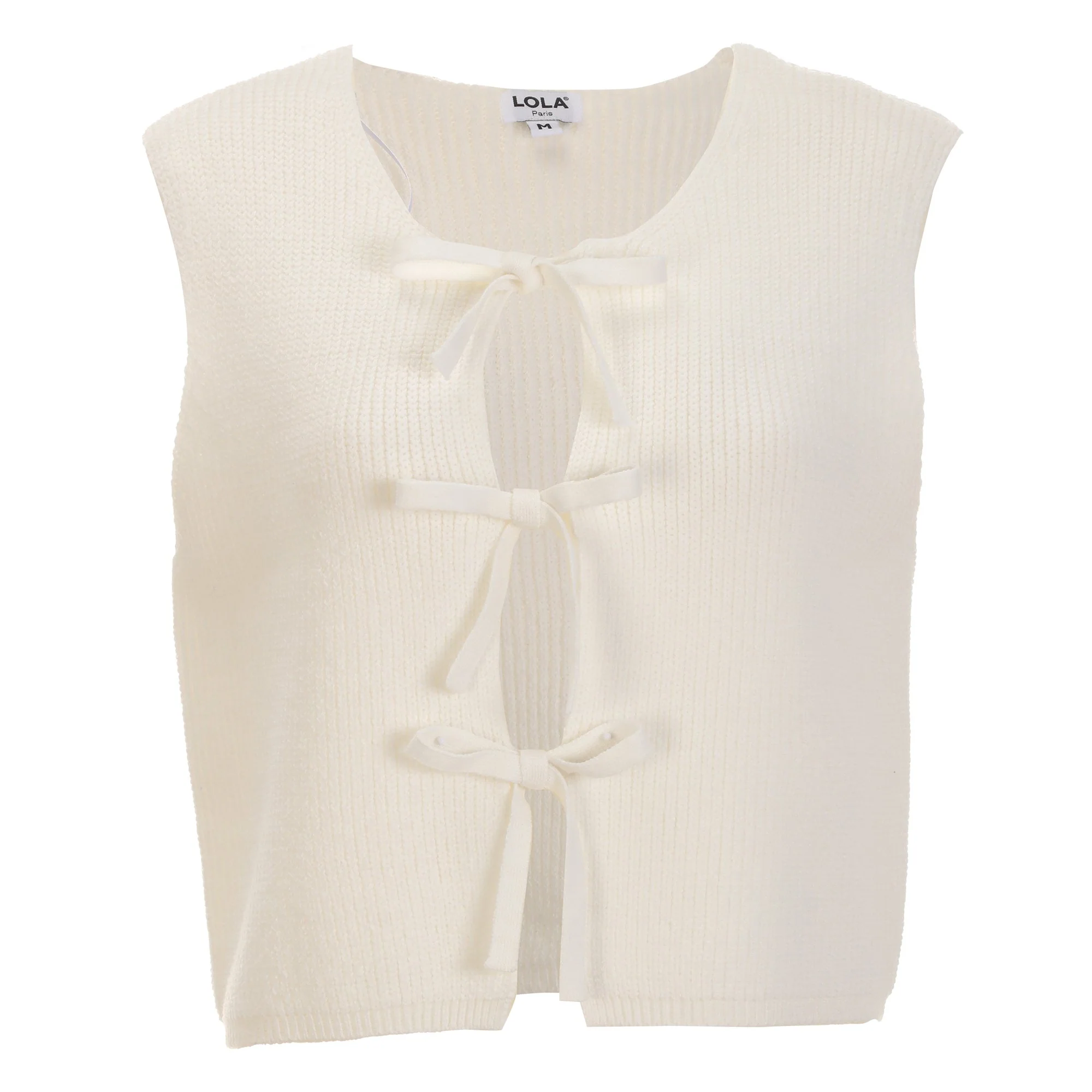 Gilet sans manche avec noeud - Blanc