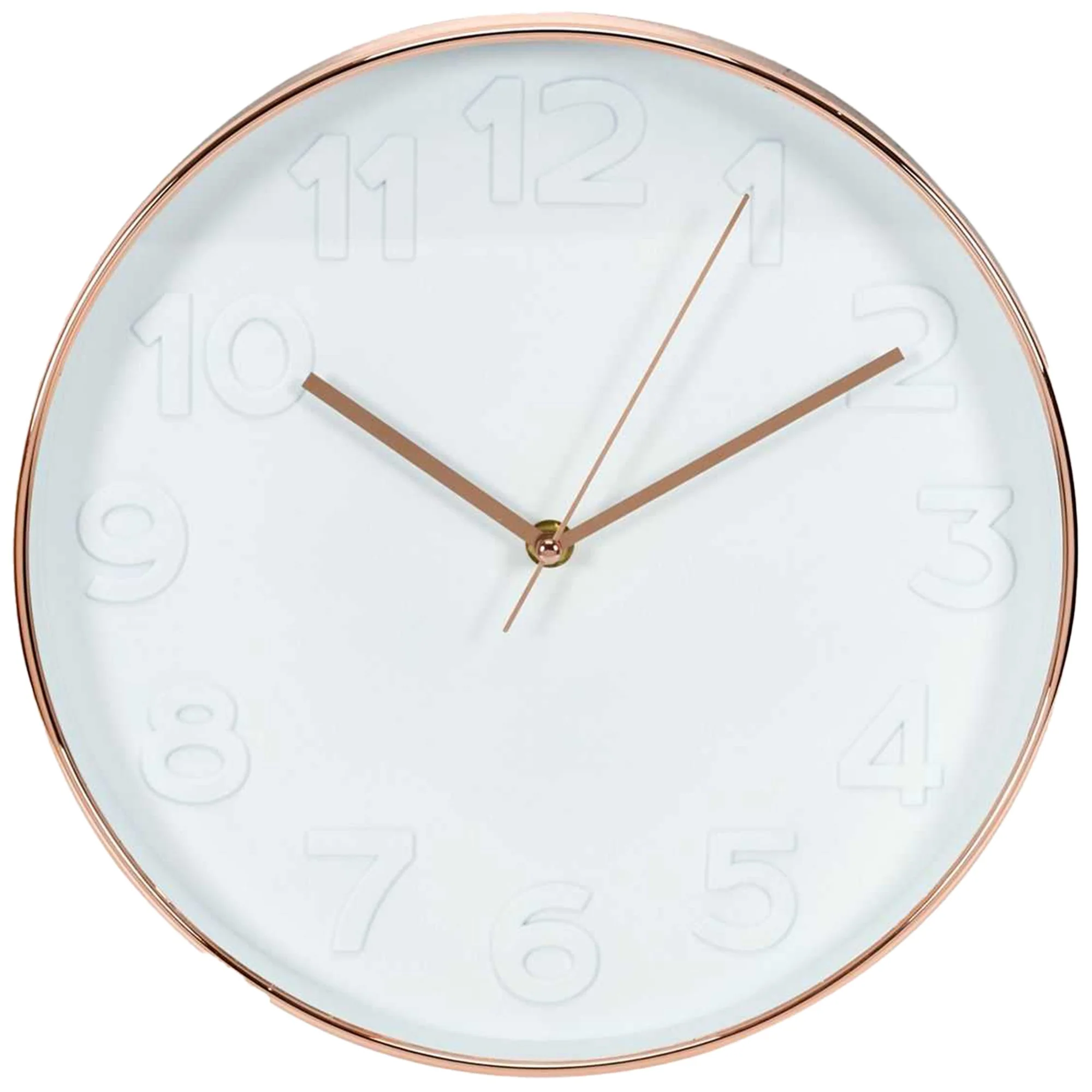 Horloge ronde blanche et cuivrée