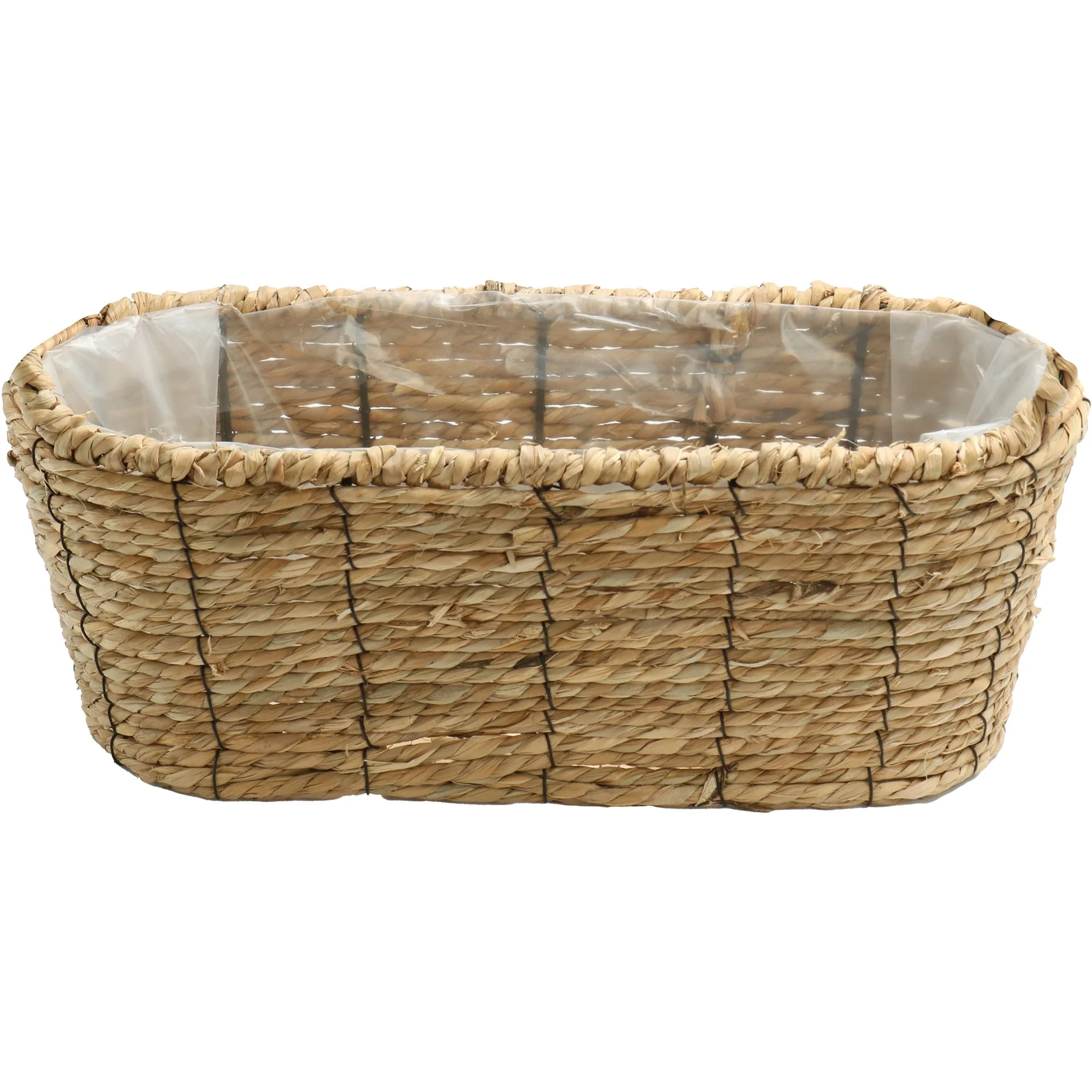 Jardinière ovale en jonc 40x17x15 cm