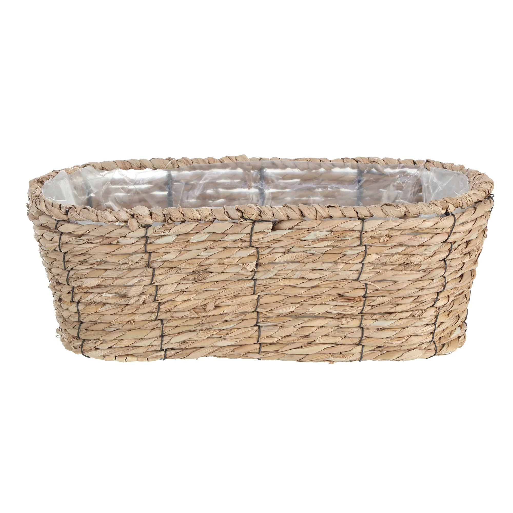 Jardinière ovale en jonc 40x17x15 cm - Image 3