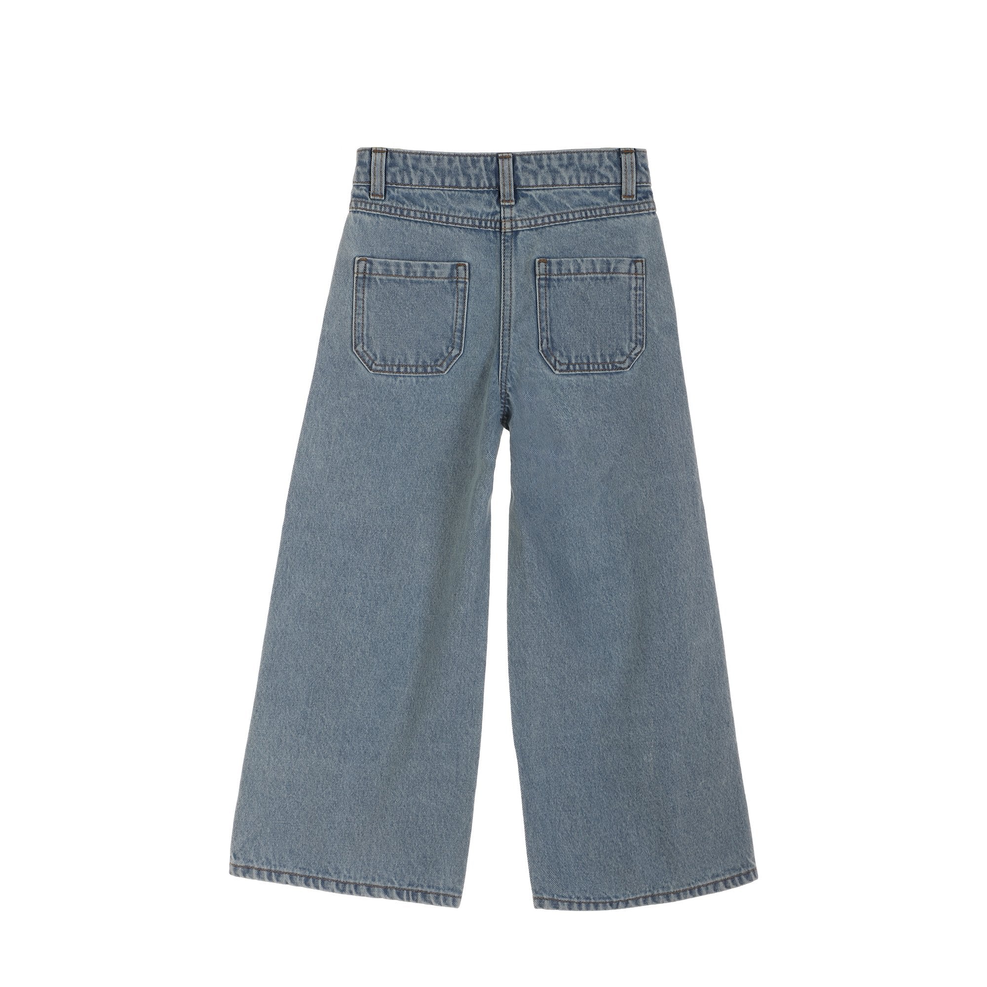 Jean wide leg avec broderies à fleurs - Image 2