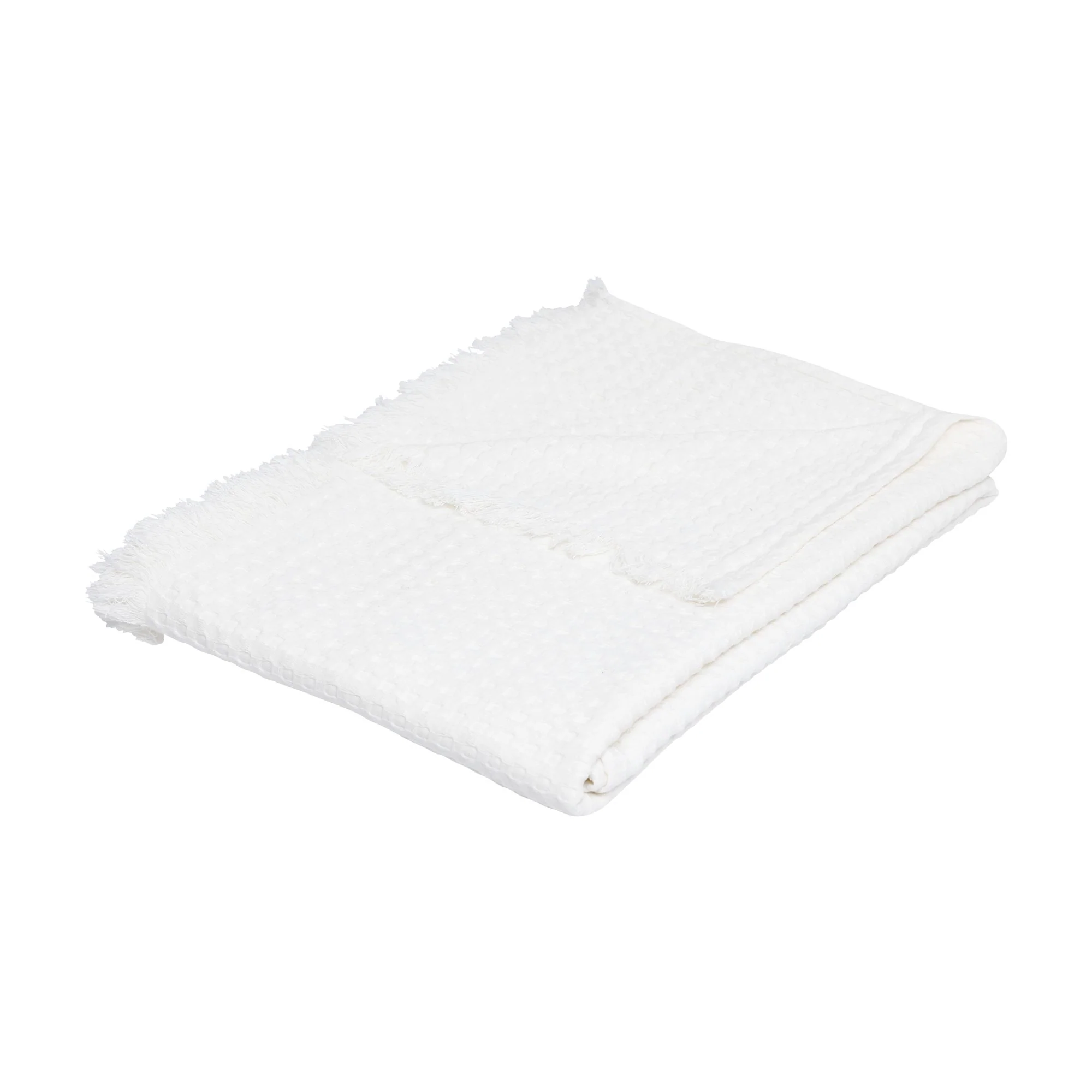 Jeté de lit nid d'abeille 130x180cm blanc - Image 2