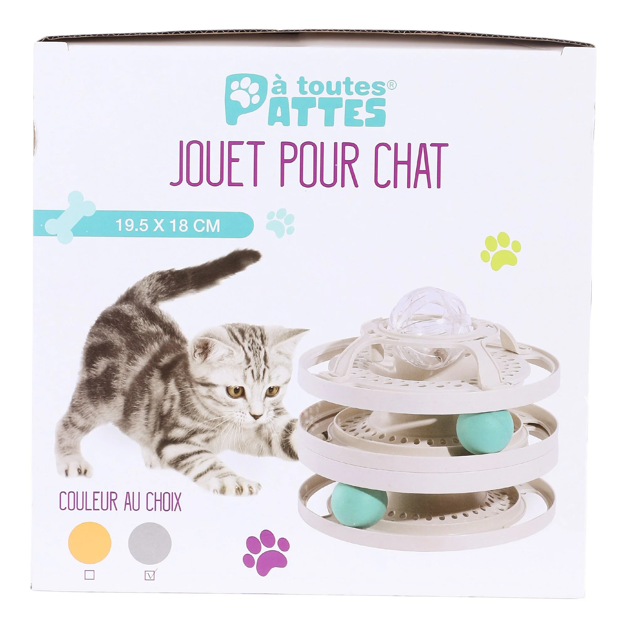Jouet pour chat avec 3 balles - Gris - Image 2