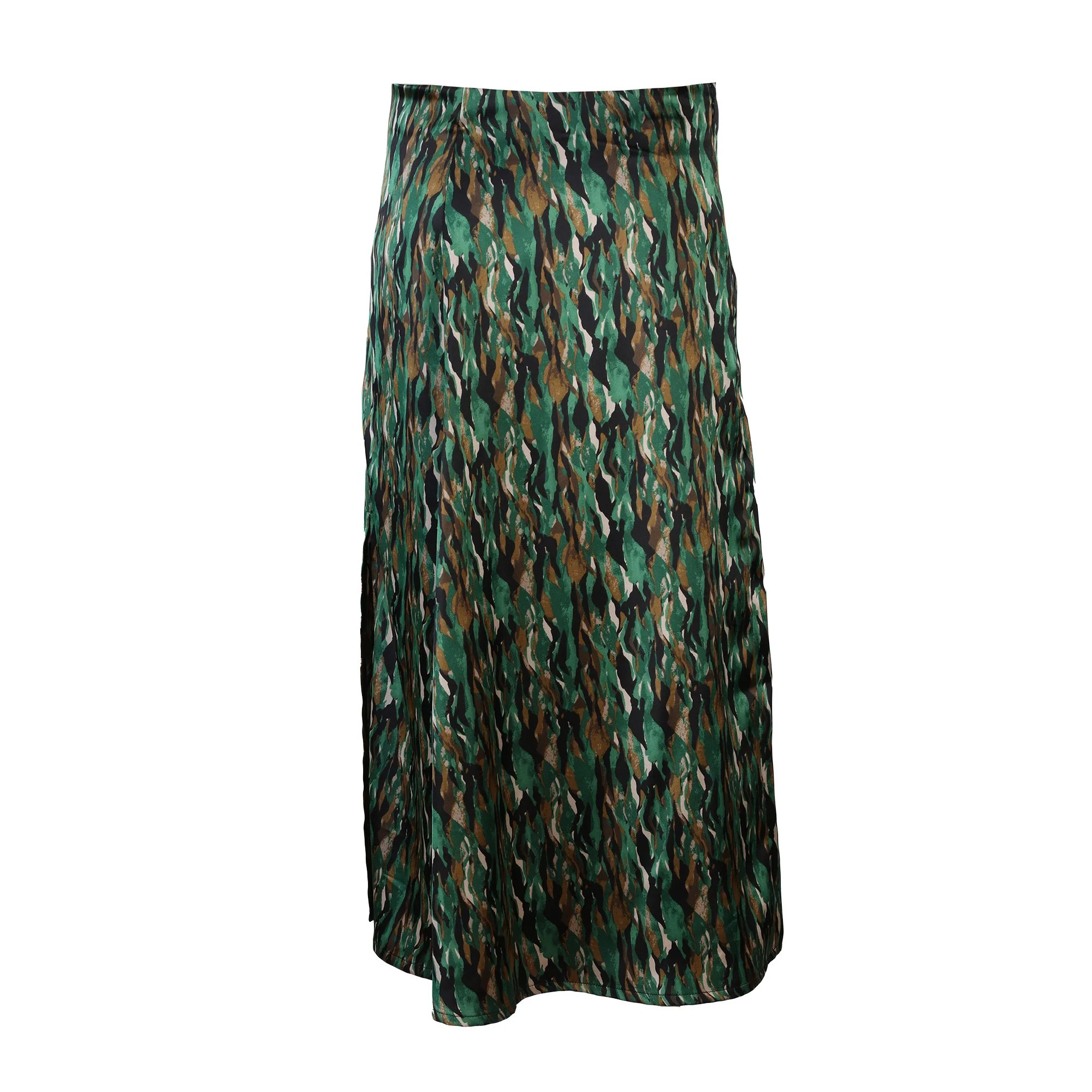 Jupe en satin  - Vert - Image 5